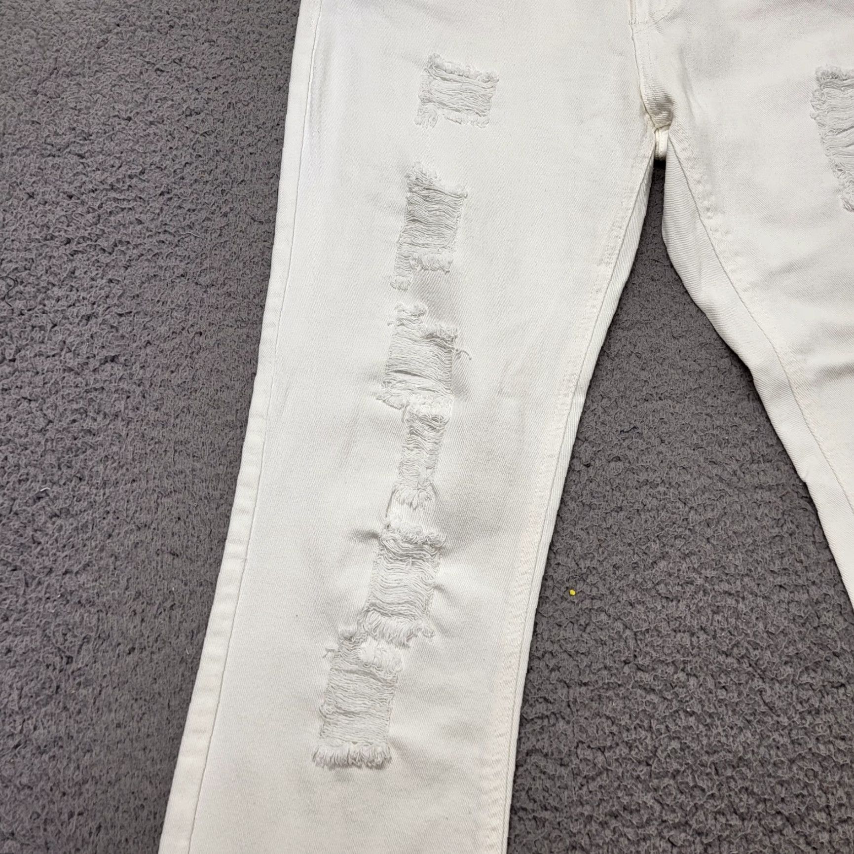 Forever 21 Indigo Rein Forever Jeans Women's 9 White Distressed Stretch Straight Skinny Jeans Size 30" / US 8 / IT 44 - 5 Thumbnail