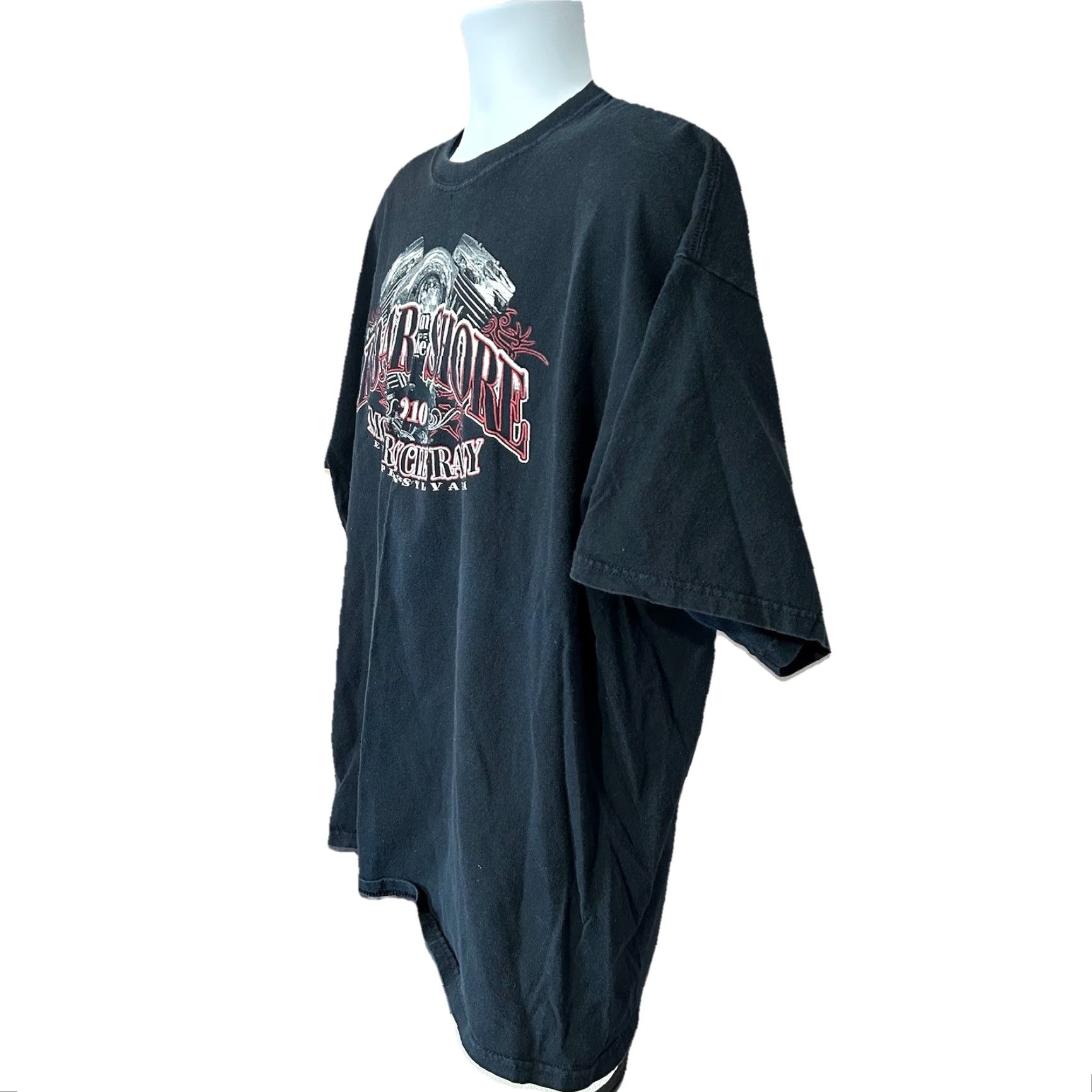 Gildan VINTAGE Roar On The Shore Motorcycle Rally 2010 Shirt Men 2XL Black Graphic Tee Harley Biker Gildan Ultra Cotton Size US XXL / EU 58 / 5 - 4 Thumbnail