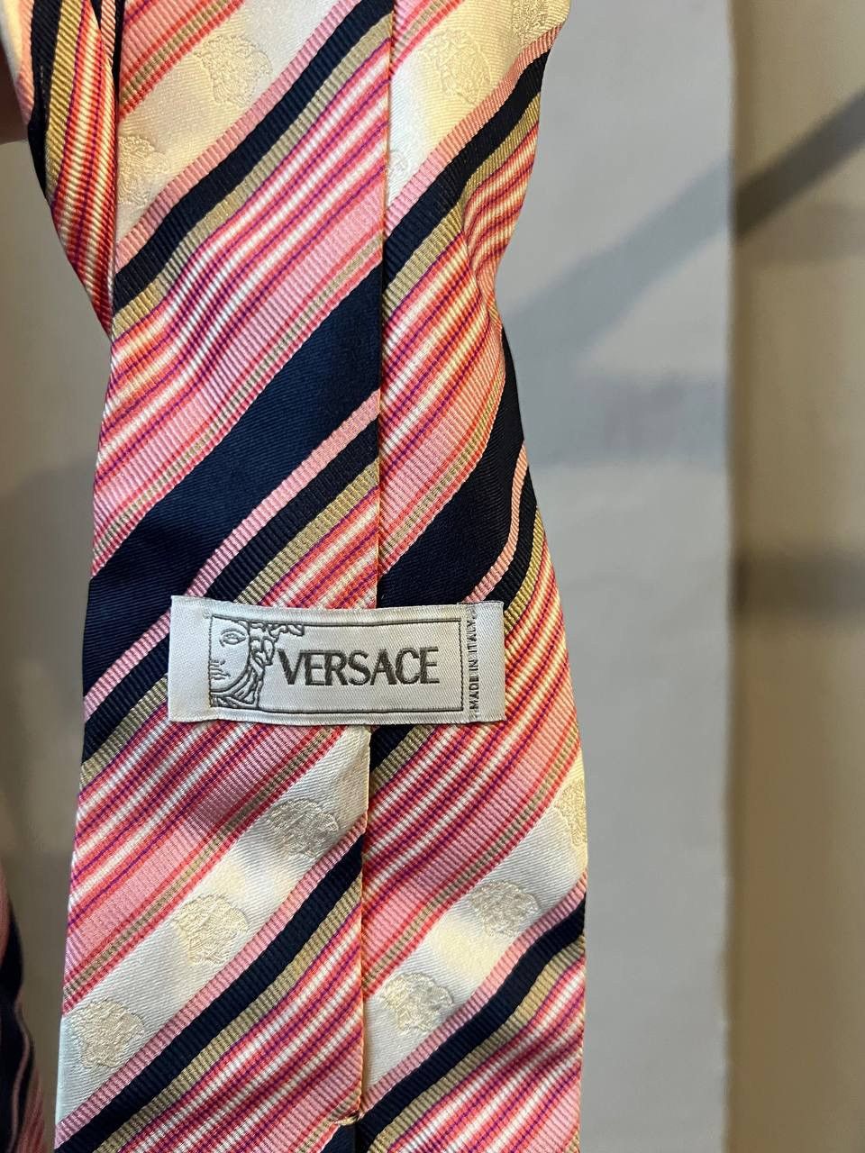 Versace VERSACE MEDUSA MULTILOGO VINTAGE SILK TIE PINK Size ONE SIZE - 10 Thumbnail
