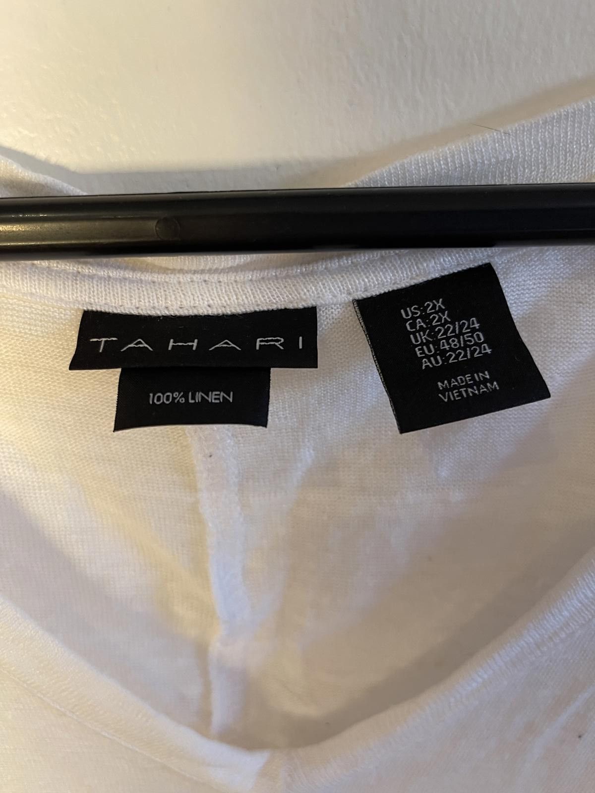 Elie Tahari Tahari 100% linen white top Size XXL / US 16-18 / IT 52-54 - 2 Thumbnail