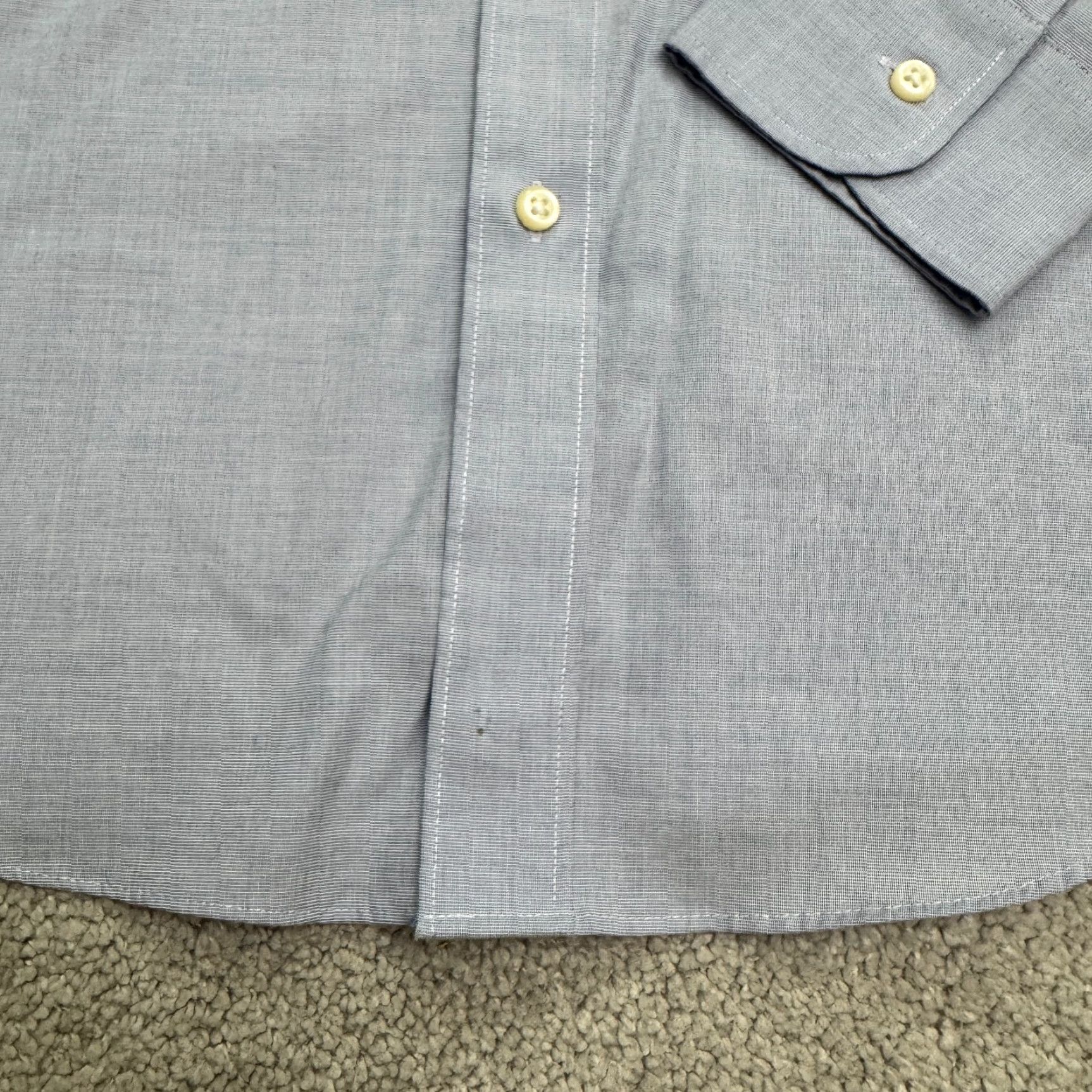 J.Crew J.Crew Slim Fit Dress Shirt Mens S Light Blue Monogram Cotton Classic Work Shirt Size 36R - 6 Thumbnail