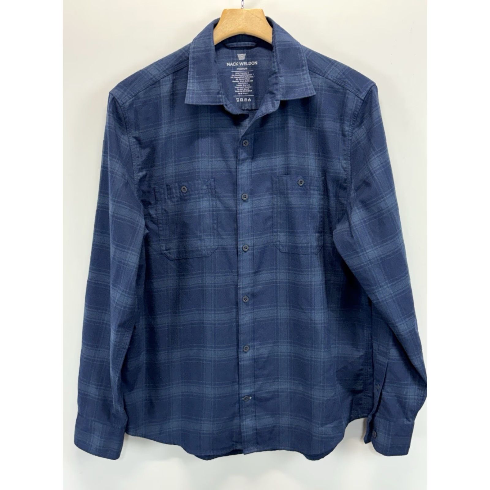 Vintage Mack Weldon Shirt Mens M Button-Up Flannel Blue Plaid Wool Blend Pocket Casual Wool Blend Pocket Casual Size US M / EU 48-50 / 2 - 2 Thumbnail