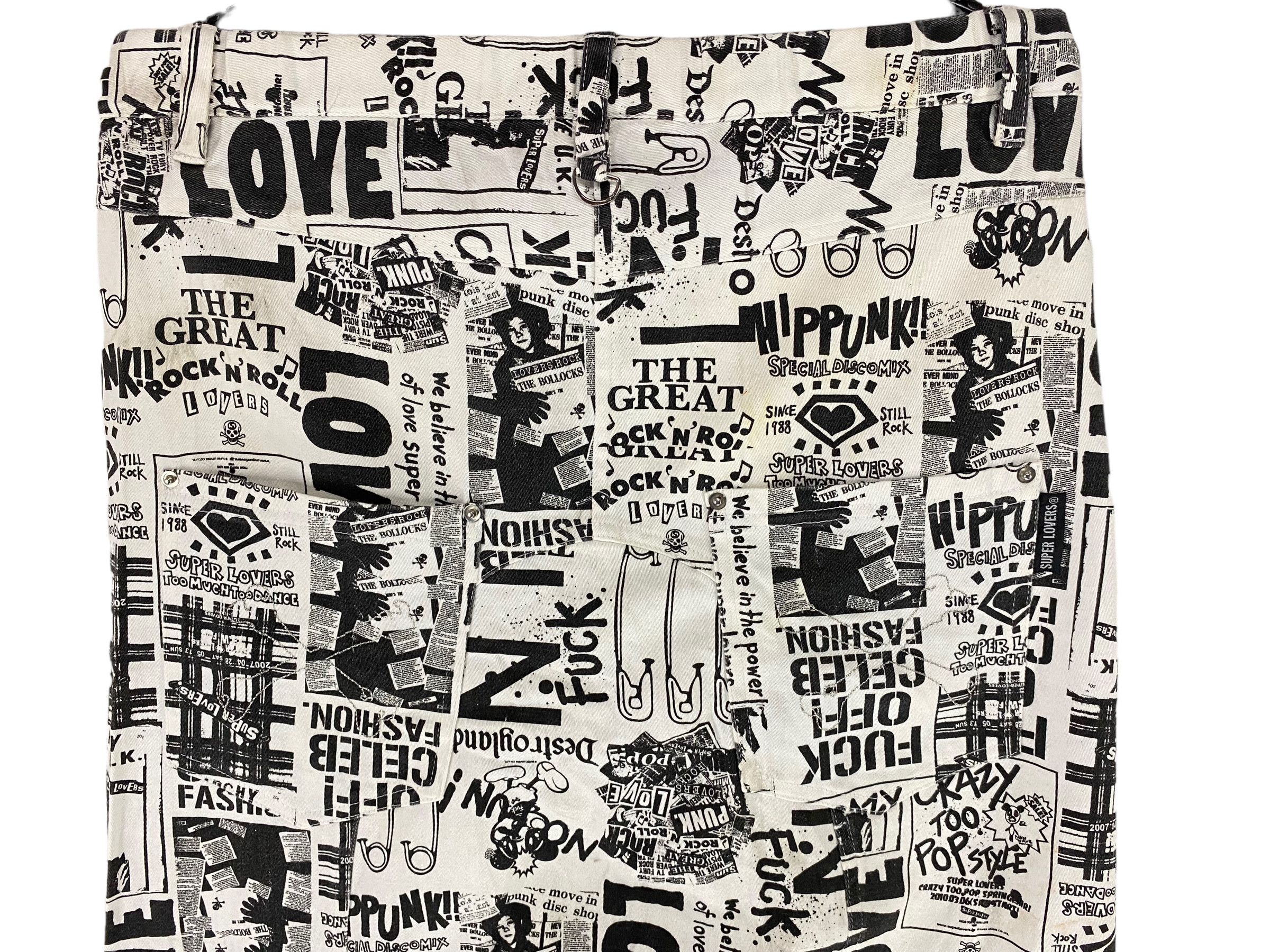 Designer × Hysteric Glamour × Japanese Brand Superlovers spike allover print punk drop crotch pant Size US 30 / EU 46 - 6 Thumbnail