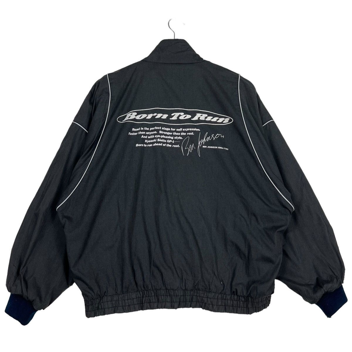 All Sport 🔥 VINTAGE BEN JOHNSON BORN TO RUN BOMBER JACKET Size US M / EU 48-50 / 2 - 3 Thumbnail