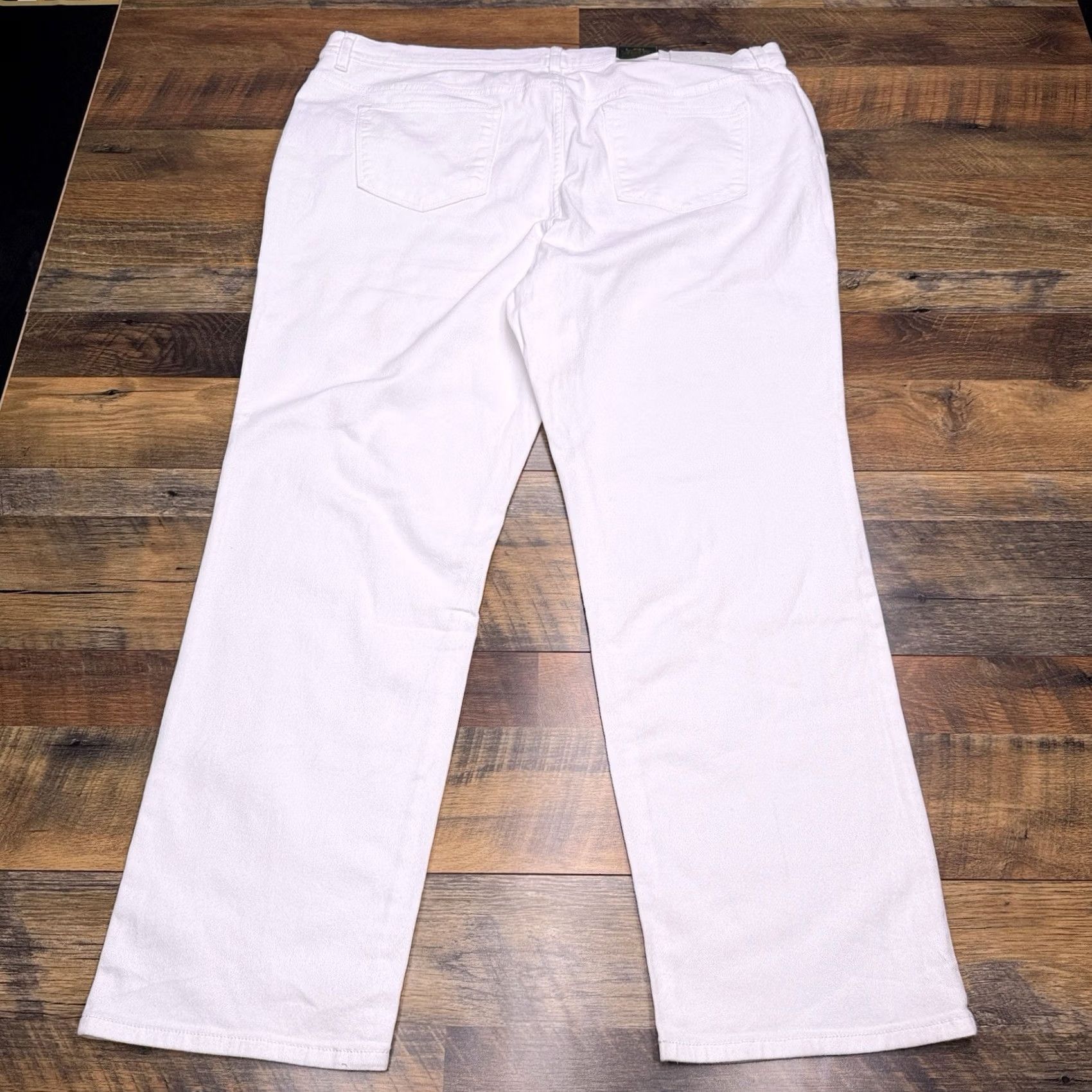 Ralph Lauren Lauren Ralph Lauren Jeans Straight 22W White High Rise Stretch Denim 5-Pocket Womens Plus Classic Modern 31in Inseam Size 40" / US 18 - 3 Thumbnail