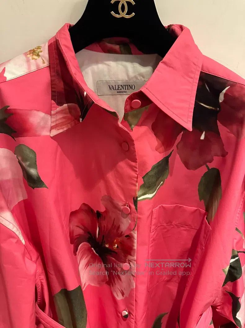 Valentino Valentino Pink floral double cotton shirt jacket Size S / US 4 / IT 40 - 8 Thumbnail