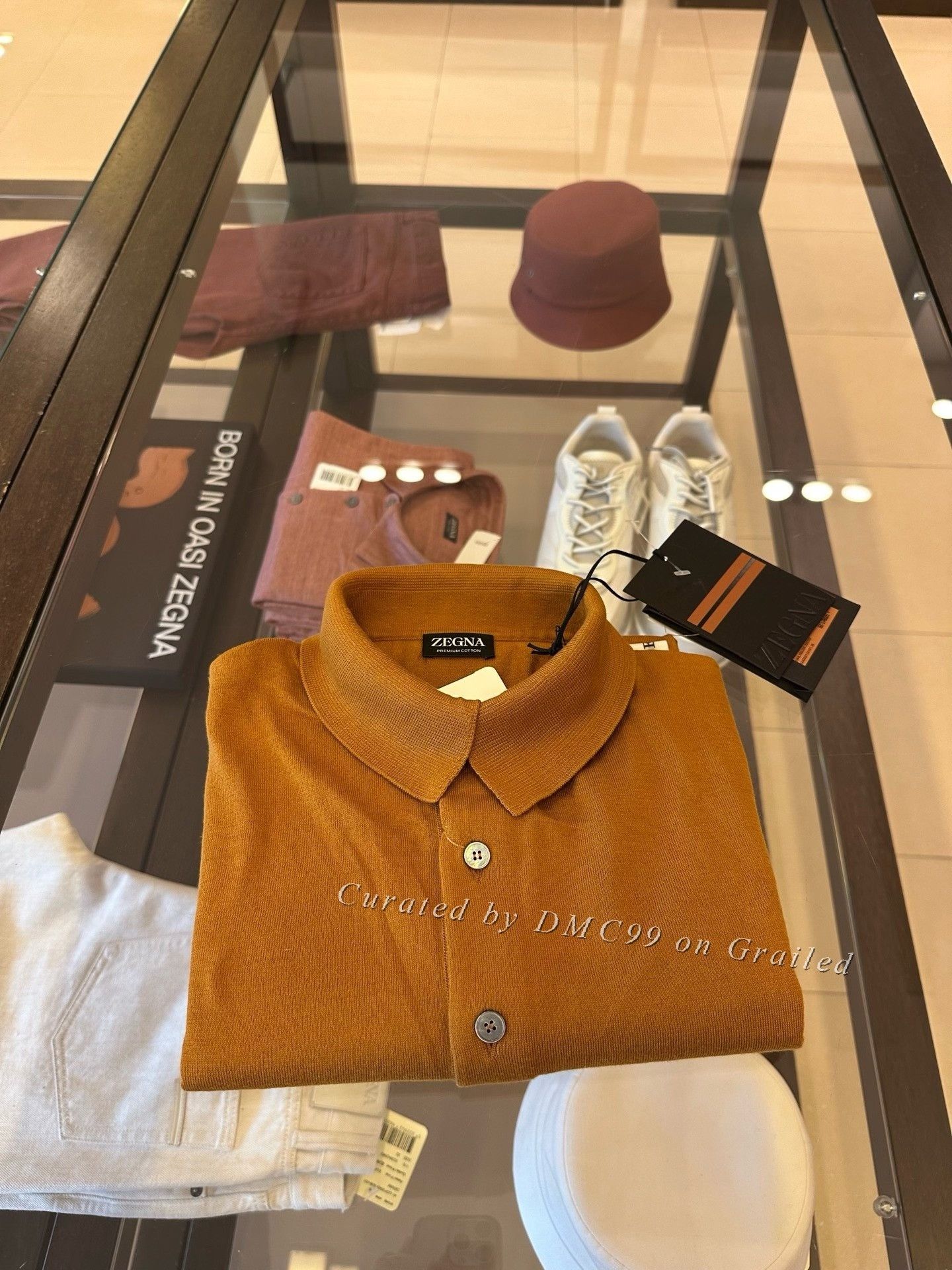 Ermenegildo Zegna Zegna Men's Mustard Knit Polo Shirt Size US M / EU 48-50 / 2 - 8 Thumbnail