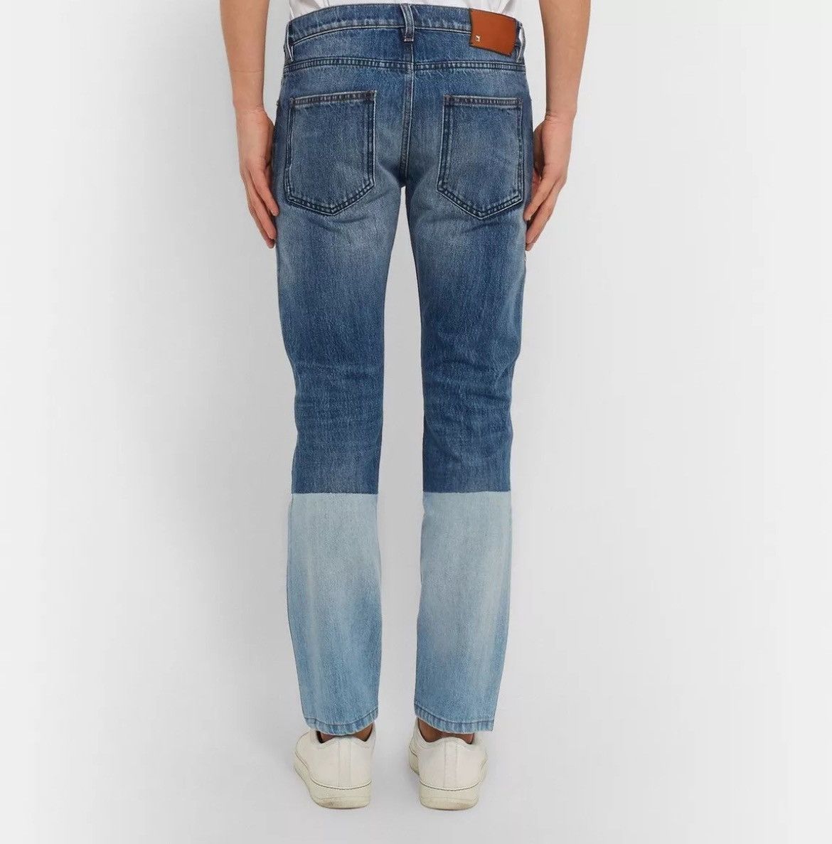 Valentino VALENTINO Slim-Fit Panelled Stretch-Denim Jeans - Blue Size US 33 - 2 Thumbnail