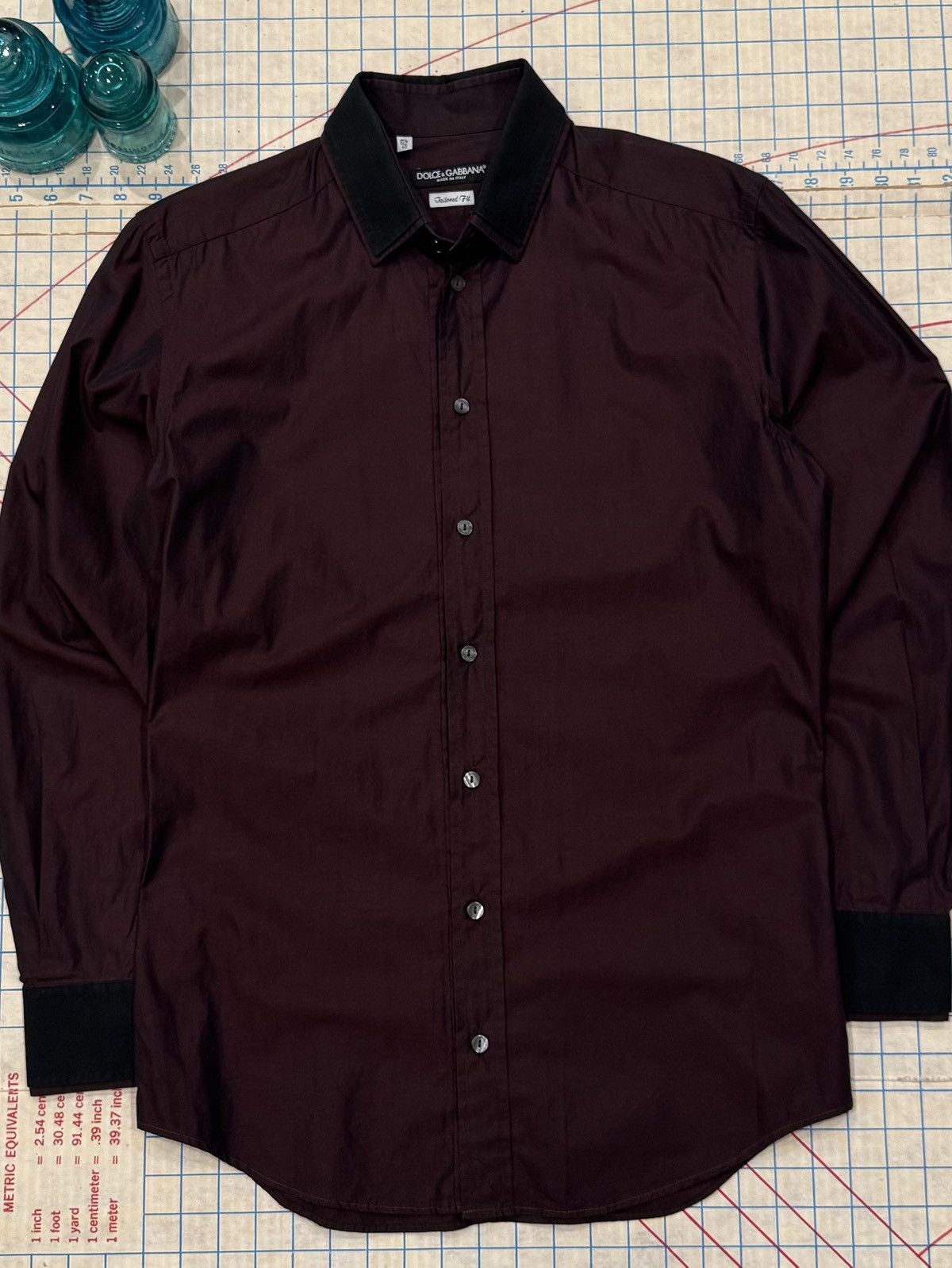 Dolce & Gabbana Double Collar Button Up Y2K Club Wear 40 in Red, Men's (Size M) — image 2 of 6