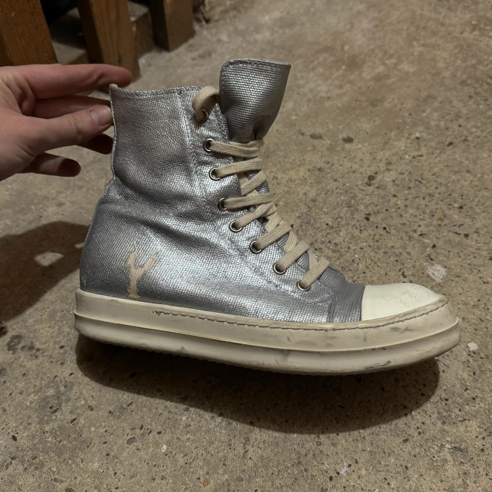 Rick Owens Rick owens drkshdw silver ramones logo Size US 8.5 / IT 38.5 - 3 Thumbnail