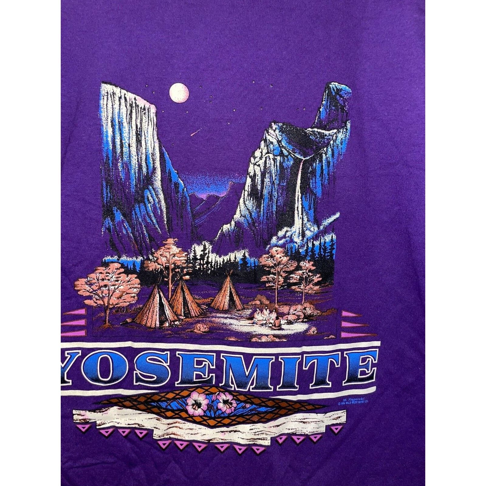 Jerzees Vintage Yosemite Park Shirt Mountain Purple Tee VTG 1990s L Size US L / EU 52-54 / 3 - 2 Thumbnail
