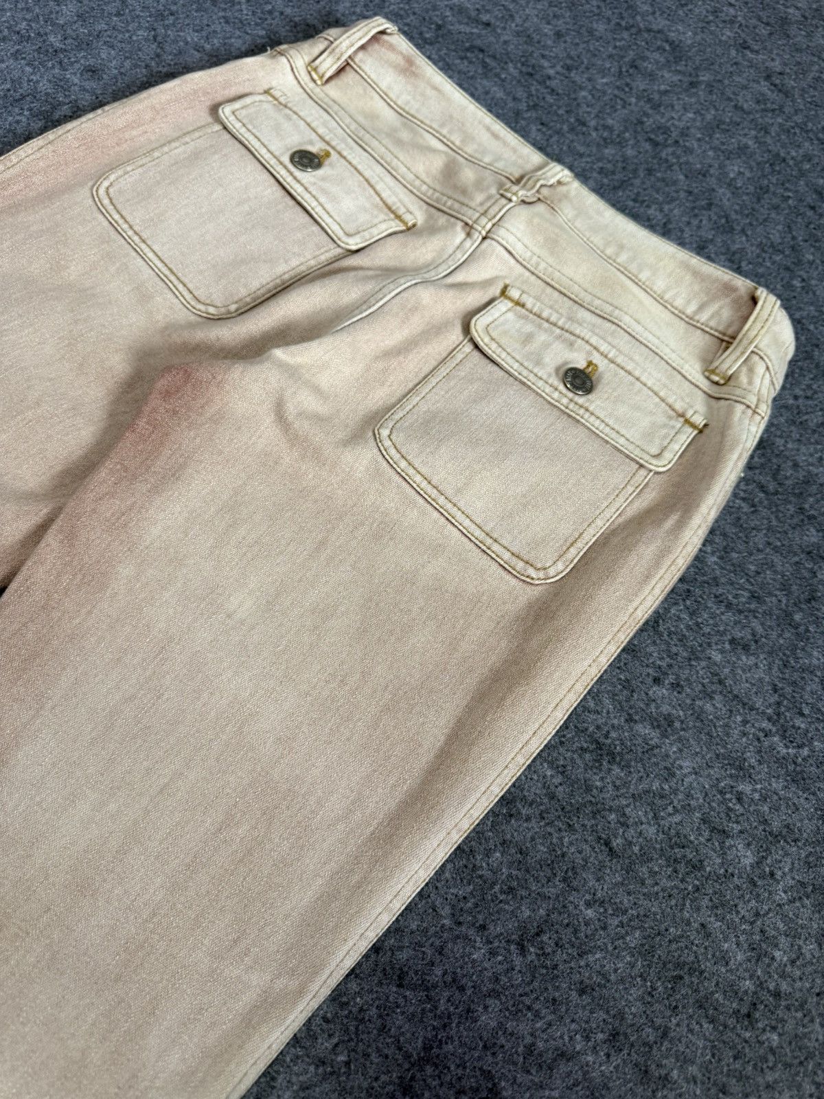 Hysteric Glamour Pink House Deconstructed Boho Appliqué Flared Jeans Size US 27 - 16 Thumbnail
