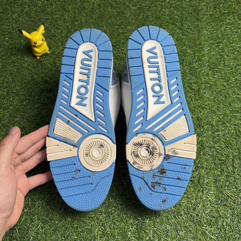 Louis Vuitton Louis Vuitton Trainer Blue and White Fashion Sneakers -2508 Size US 8.5 / EU 41-42 - 1 Thumbnail