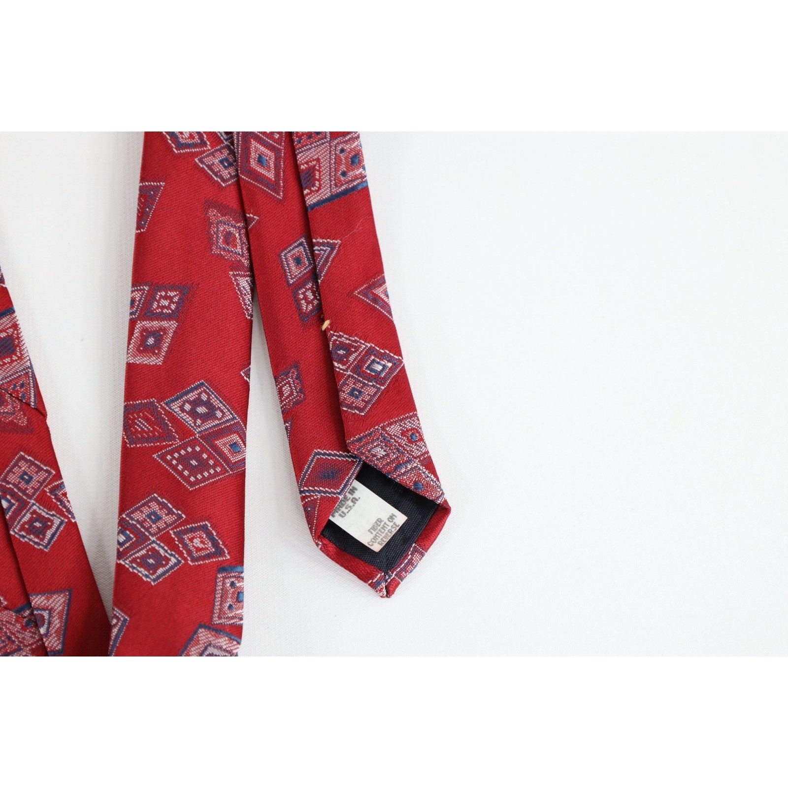 Vintage Vintage 90s Streetwear Geometric Diamond Neck Tie Wedding Size ONE SIZE - 4 Thumbnail