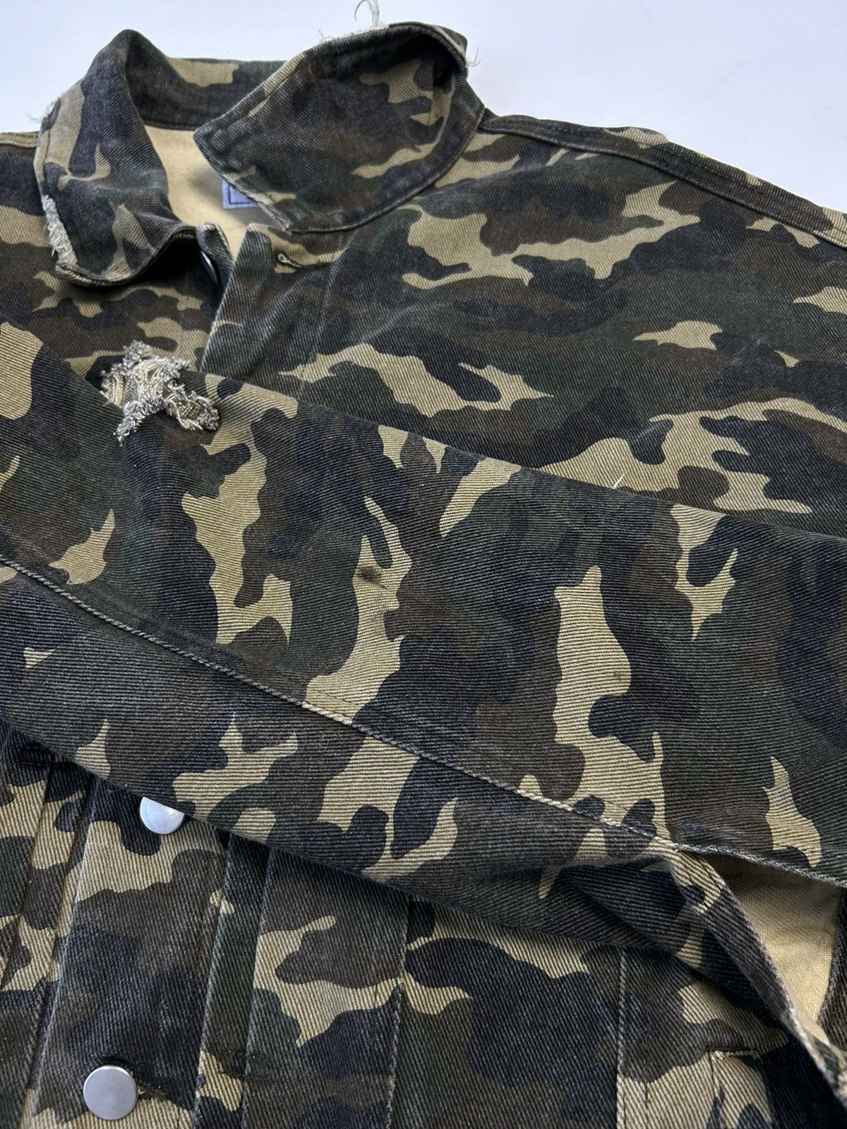 Japanese Brand ENVYM CAMOUFLAGE DENIM JACKET Size US L / EU 52-54 / 3 - 5 Thumbnail