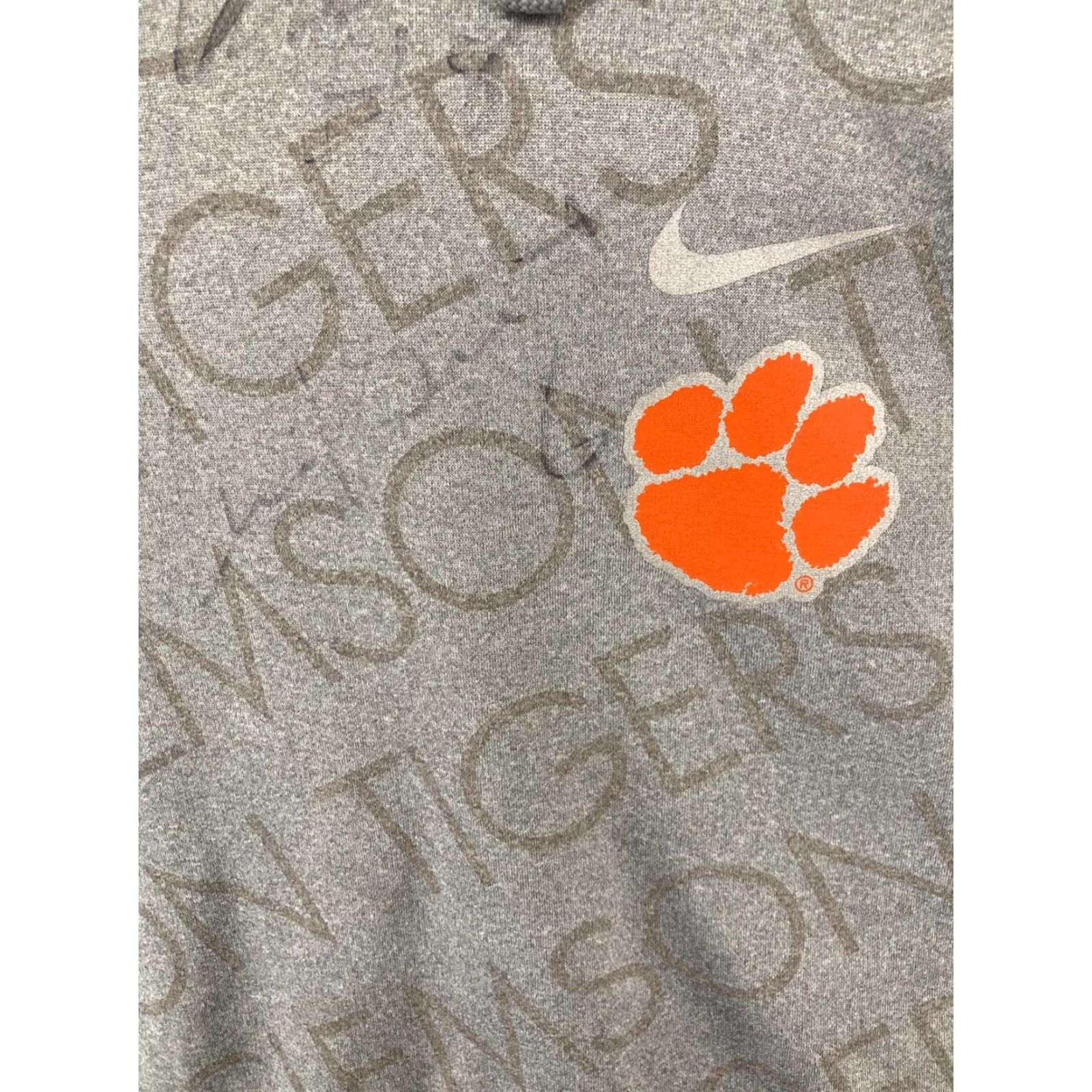 Nike Nike Mens Hoodie Small Gray Purple Clemson Tigers Therma Fit SIGNED Size US S / EU 44-46 / 1 - 6 Thumbnail