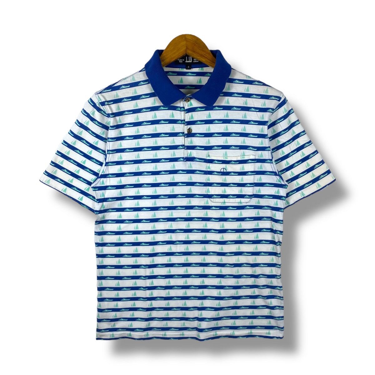 Alfred Dunhill Vintage 90's DUNHILL Full Print Polo Shirt Small Size Size US S / EU 44-46 / 1 - 1 Thumbnail