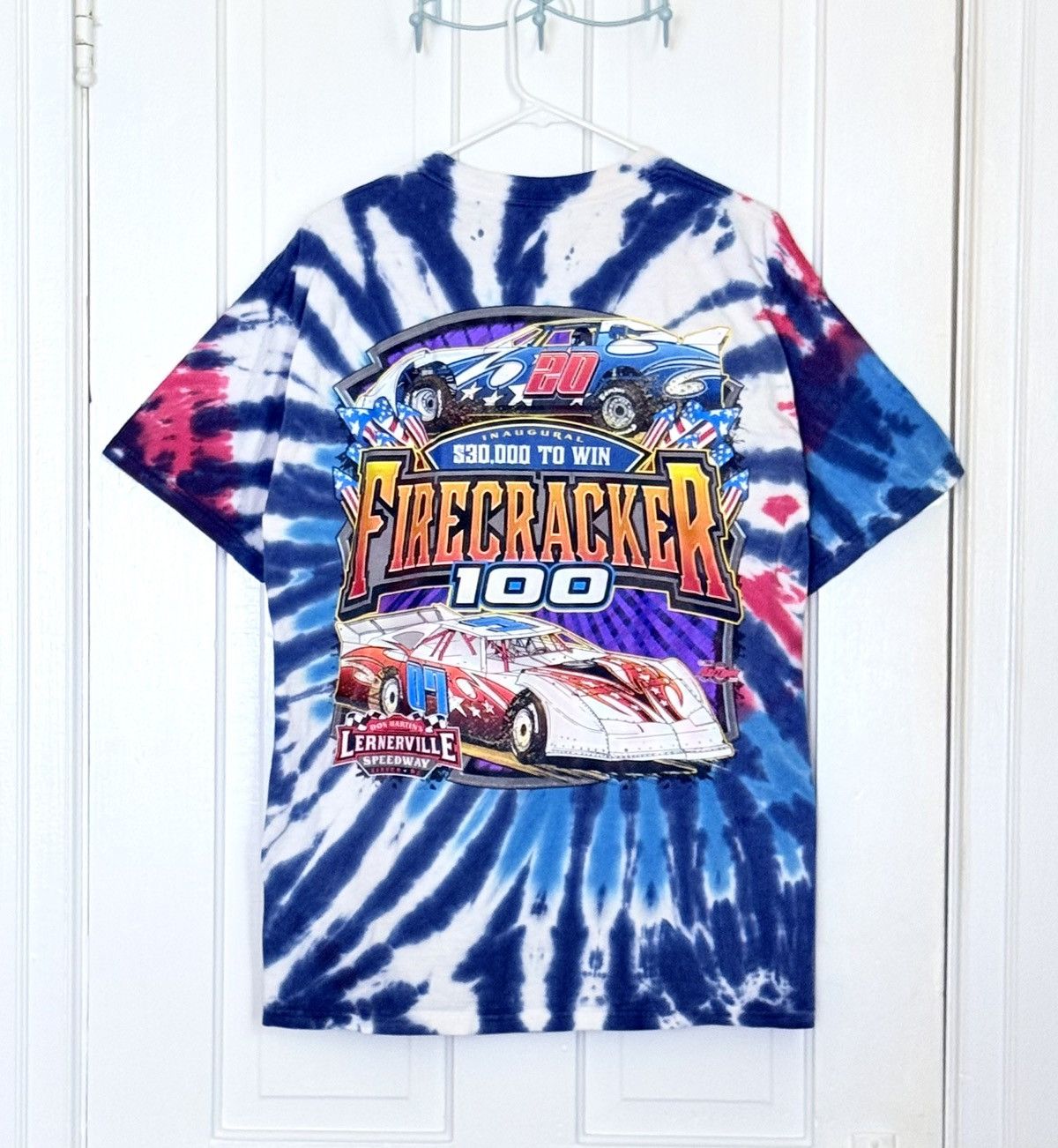 Gildan Vintage Fircracker 100 Tie-Dye Racing Tshirt 2007 Large Size US L / EU 52-54 / 3 - 1 Thumbnail