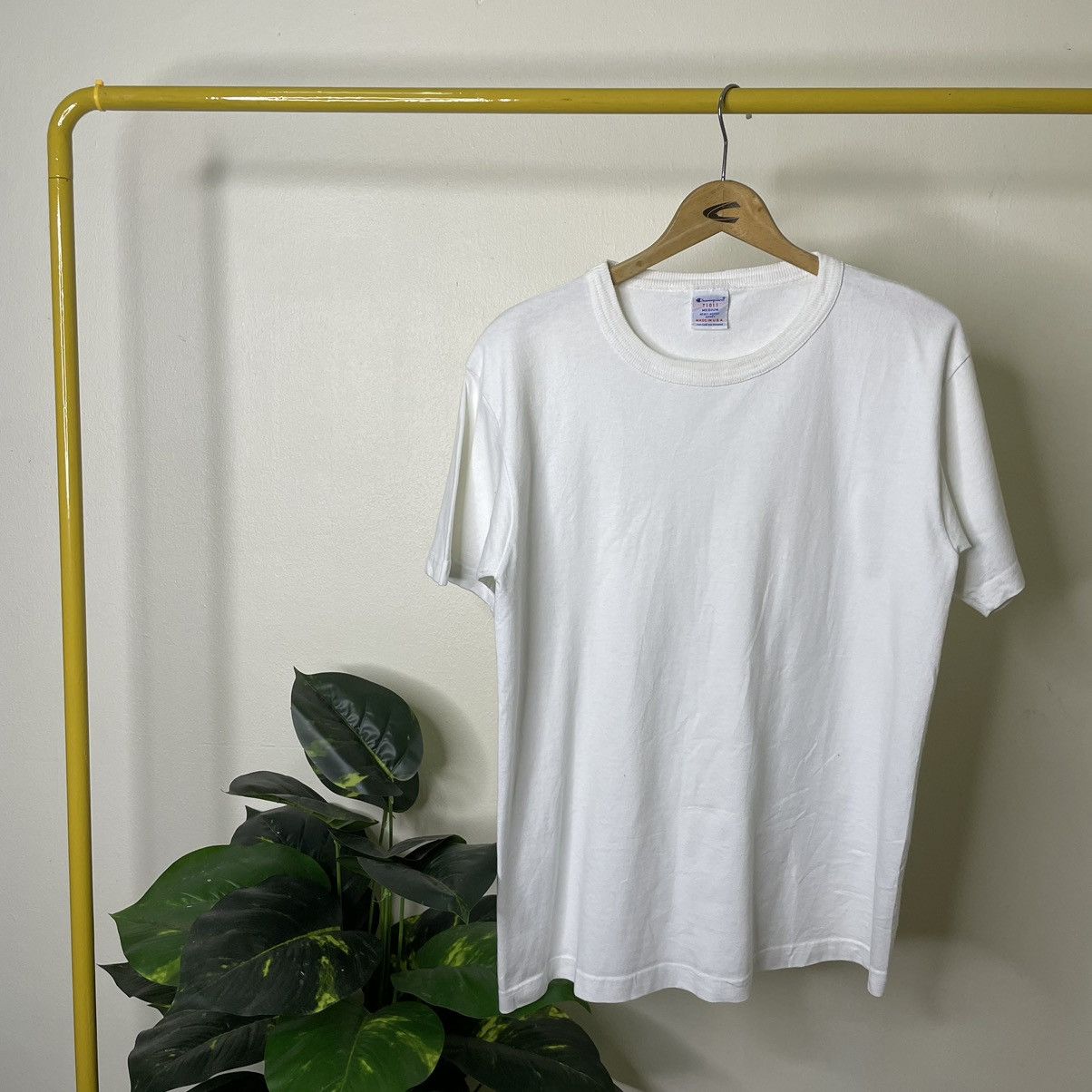 Champion × Vintage 1990s Champion Heavyweight Jersey Cotton Blank T Shirt Size US M / EU 48-50 / 2 - 1 Thumbnail
