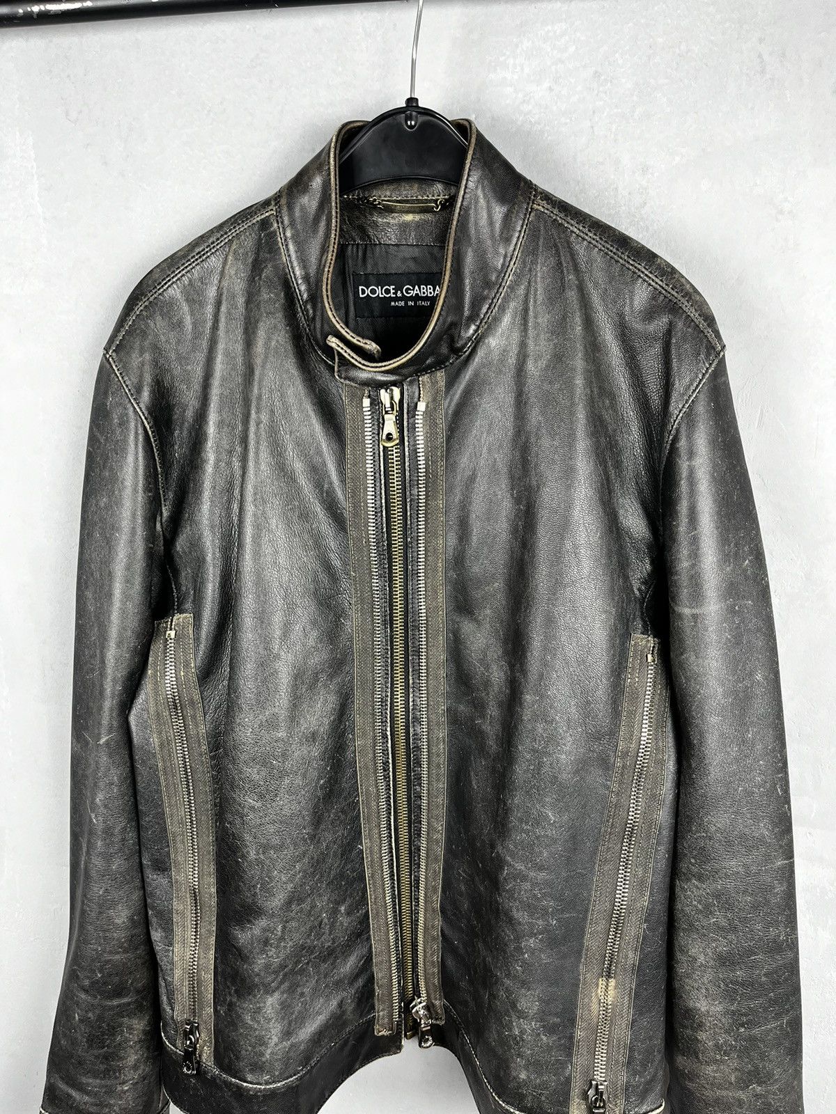 Dolce & Gabbana Dolce Gabbana biker zip leather jacket Size US L / EU 52-54 / 3 - 5 Thumbnail