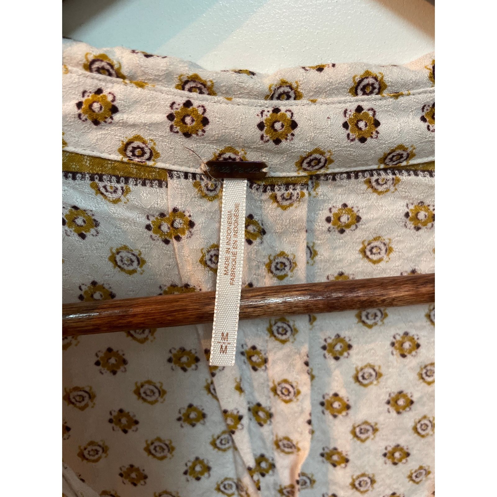 Free People Free People Bohemian Changing Times Printed Blouse Tea, sz M Size M / US 6-8 / IT 42-44 - 6 Thumbnail