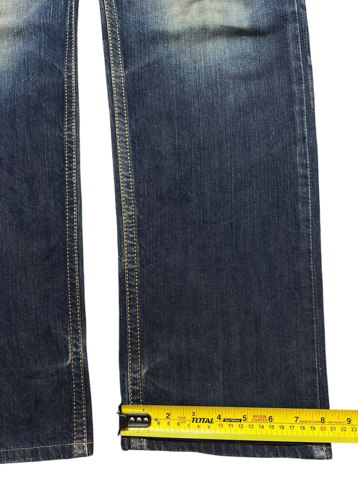 Edwin Vintage 90s Edwin XV Blue Faded Wash Whiskers Straight Leg Size US 34 / EU 50 - 15 Thumbnail