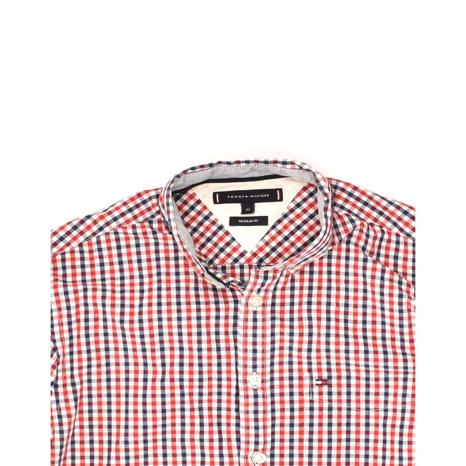 Tommy Hilfiger TOMMY HILFIGER Mens Shirt XS Red Gingham Cotton Regular Fit Size US XS / EU 42 / 0 - 3 Thumbnail