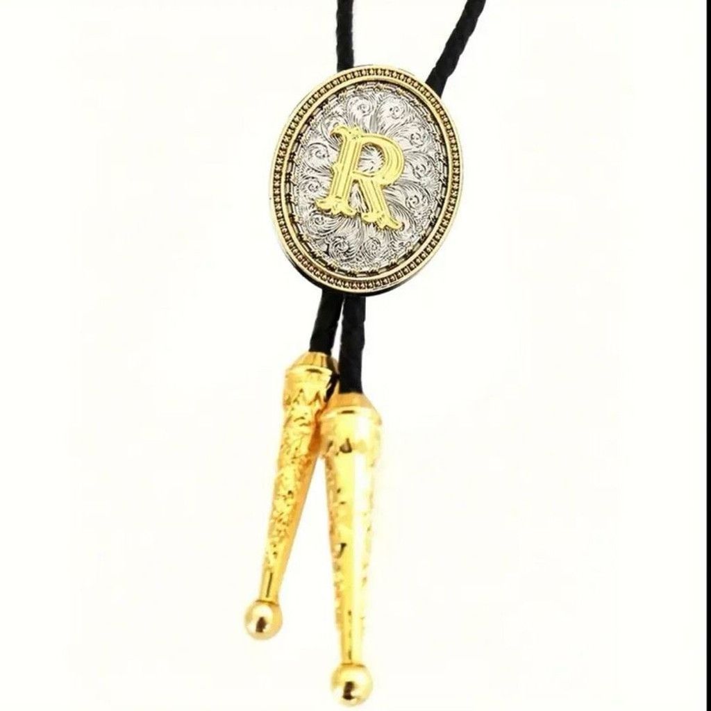 Other Bolo Tie Initial R Mens Casual Western Cowboy Accessory Size ONE SIZE - 3 Thumbnail