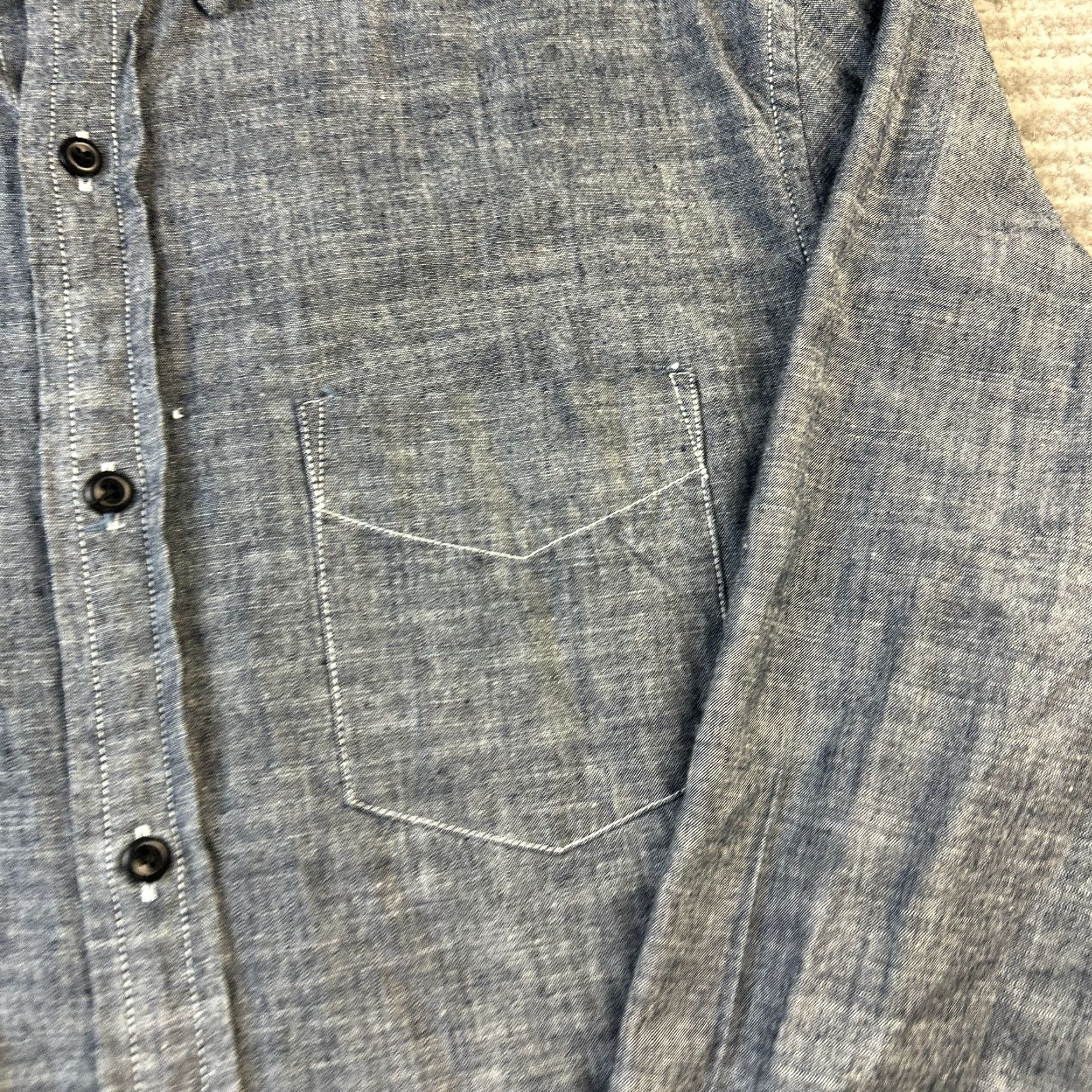 Banana Republic Banana Republic Shirt Mens Medium Blue Chambray Button Up Grant Slim Fit Cotton Shirt Size US M / EU 48-50 / 2 - 4 Thumbnail