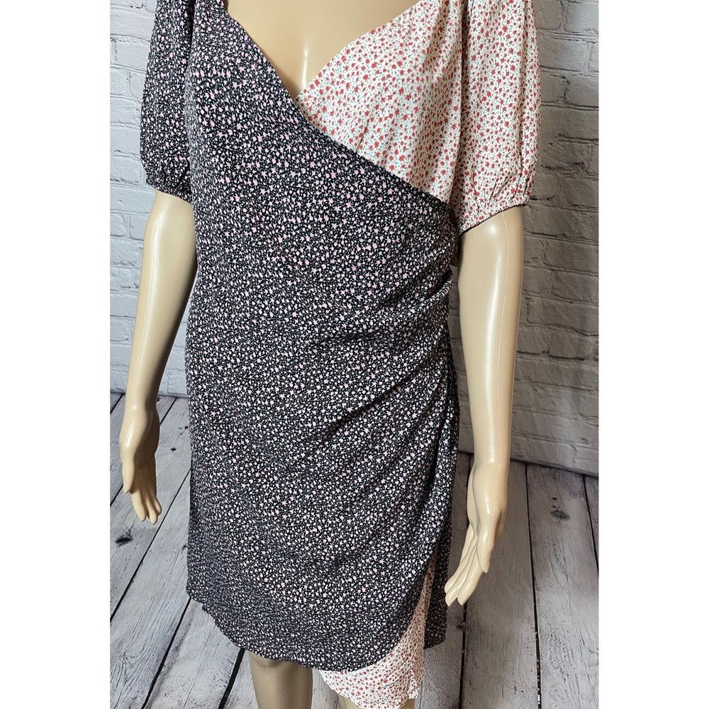 Other NWT New Missguided Mix Print Wrap Floral Short Sleeve Dress Size XL / US 12-14 / IT 48-50 - 4 Thumbnail