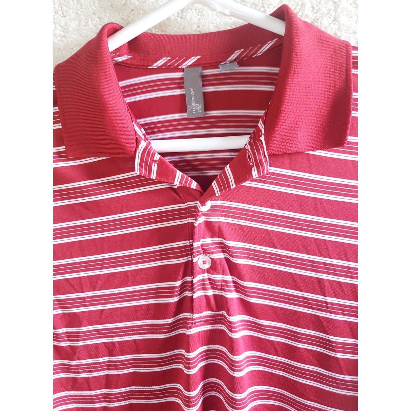 Vintage Ashworth Polo Shirt Red Striped Short Sleeve M Men Golf Pullover Collared Beach Casual Activewear P.. Size US M / EU 48-50 / 2 - 3 Thumbnail