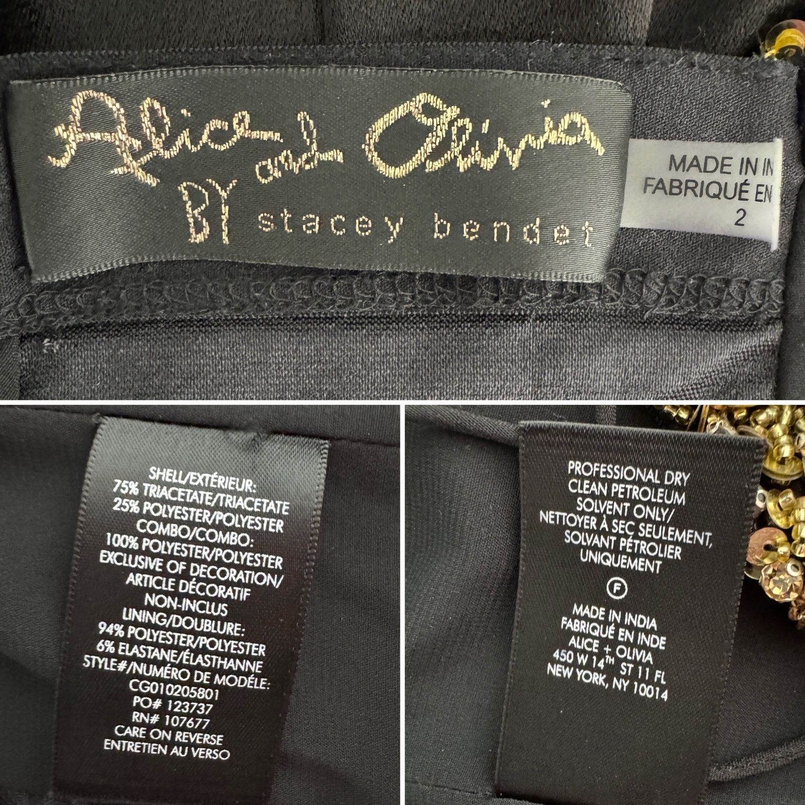 Alice + Olivia Alice + Olivia Jeri Rhinestone Jumpsuit black gold size 2 Size 26" / US 2 / IT 38 - 12 Thumbnail