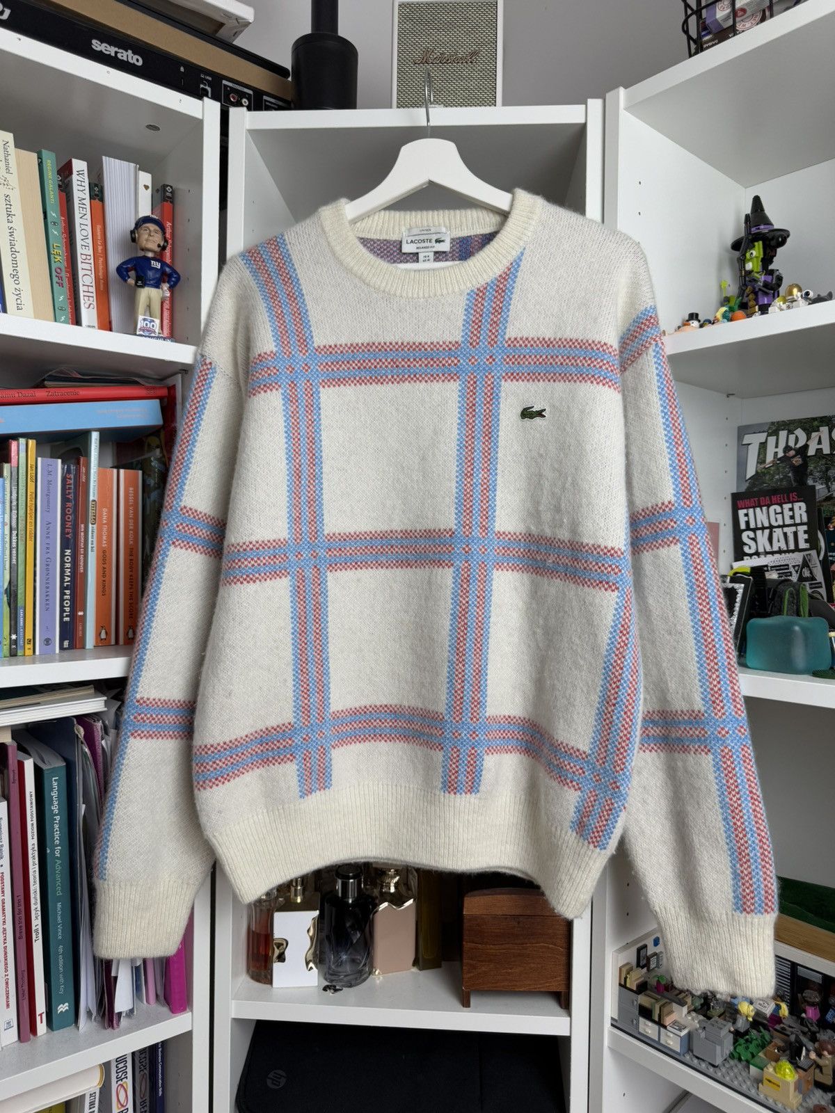 Designer × Lacoste Lacoste checked alpaca blend boxy baggy knitted sweater M y2k Size US M / EU 48-50 / 2 - 1 Thumbnail
