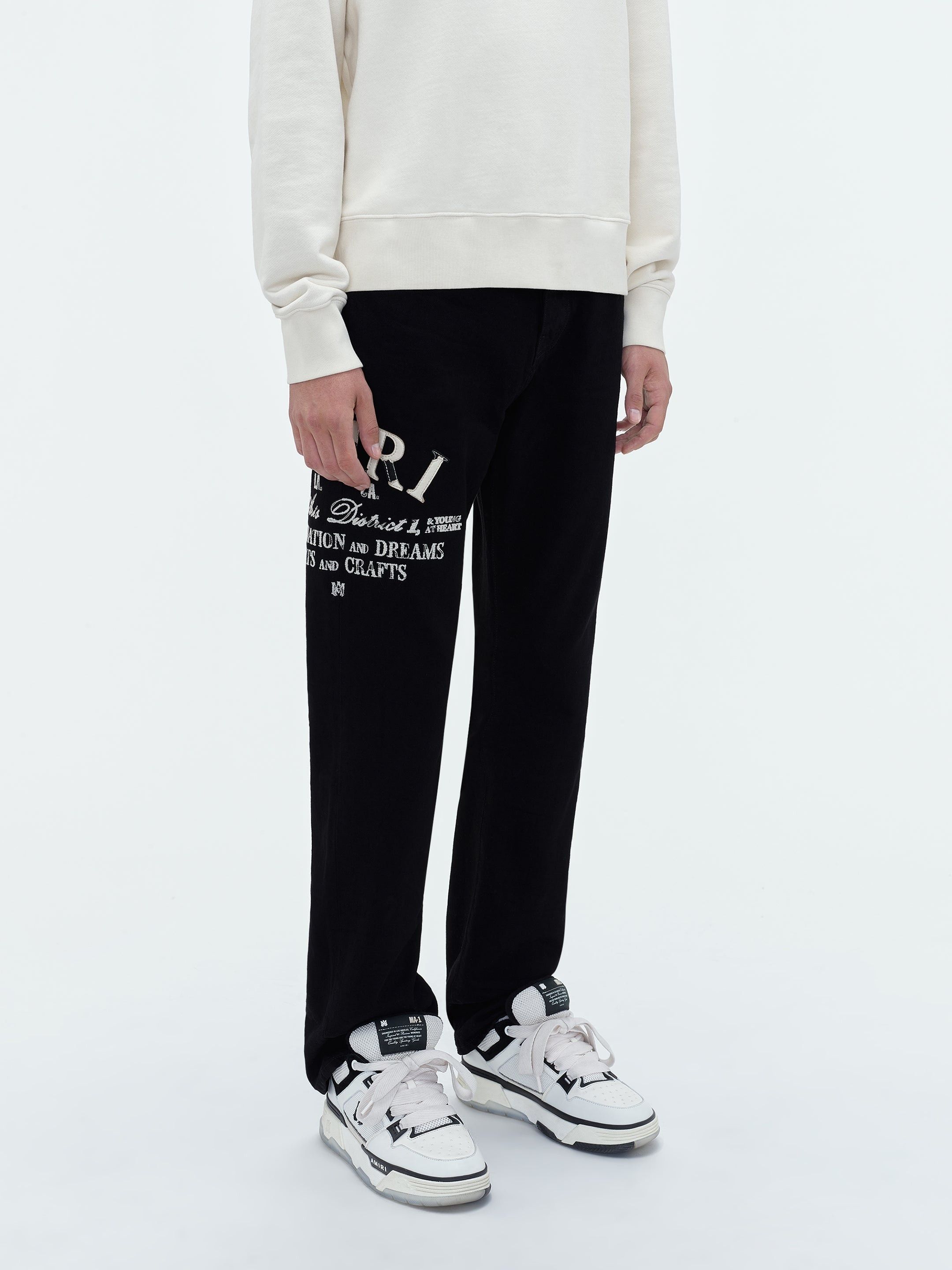 Amiri o1y0525 Logo Denim Pant in Black Size US 29 - 3 Thumbnail