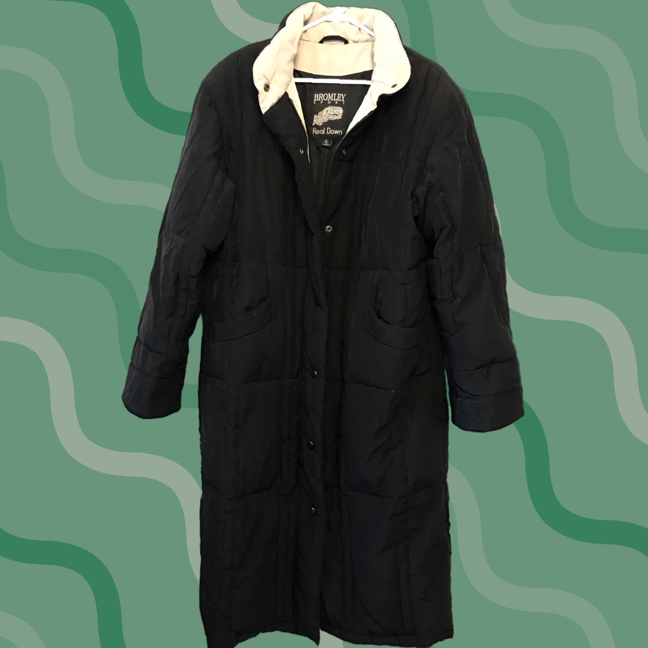 Vintage VINTAGE Bromley Sport Womens Down Full Zip Jacket Puffer Trench Parka Winter Black Sz M Size M / US 6-8 / IT 42-44 - 1 Thumbnail
