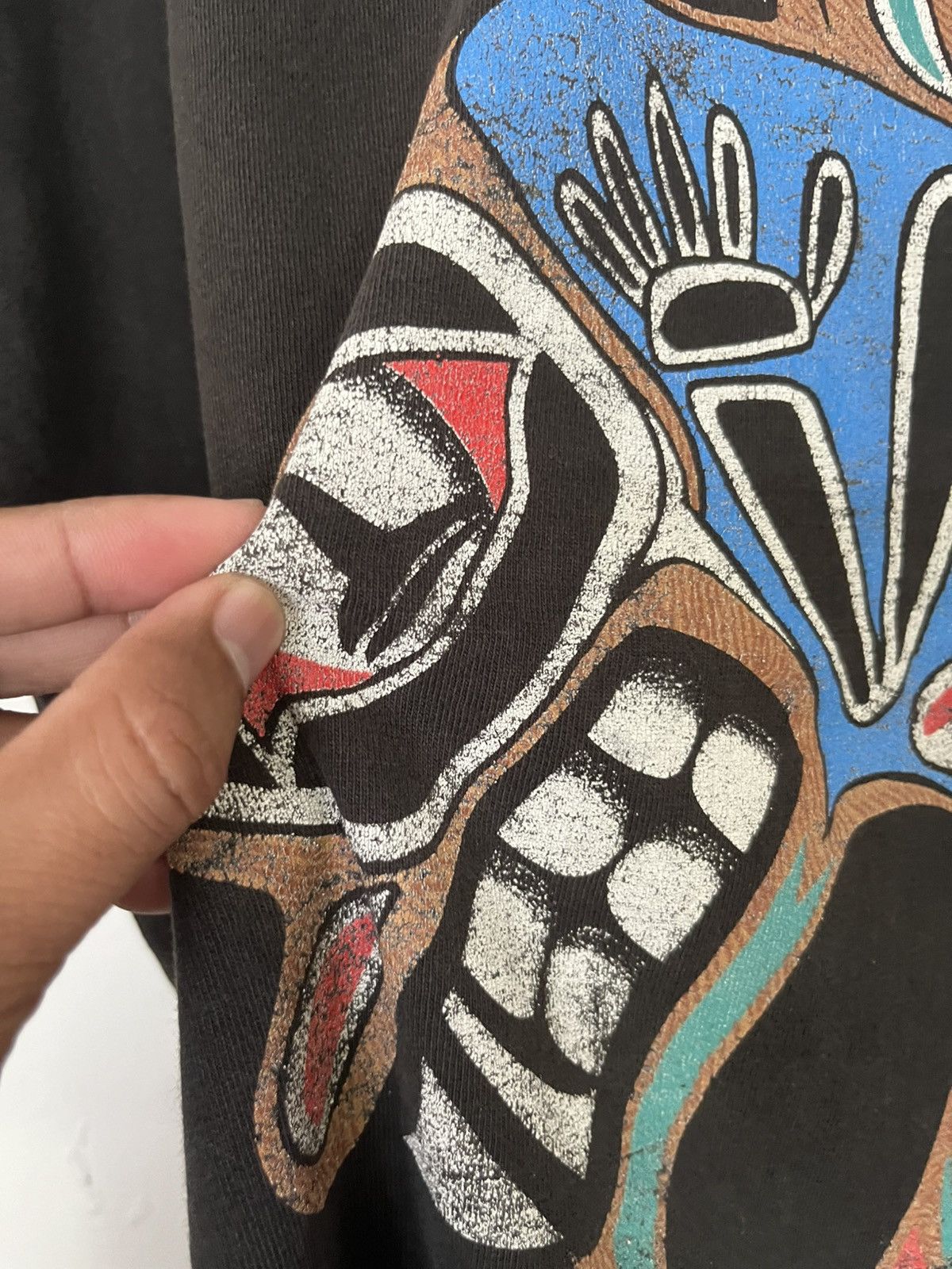 Vintage 🔥TRUE SUNFADED SPIRIT OF NORTHWEST POP ART SINGLE STITCHED Size US L / EU 52-54 / 3 - 4 Thumbnail