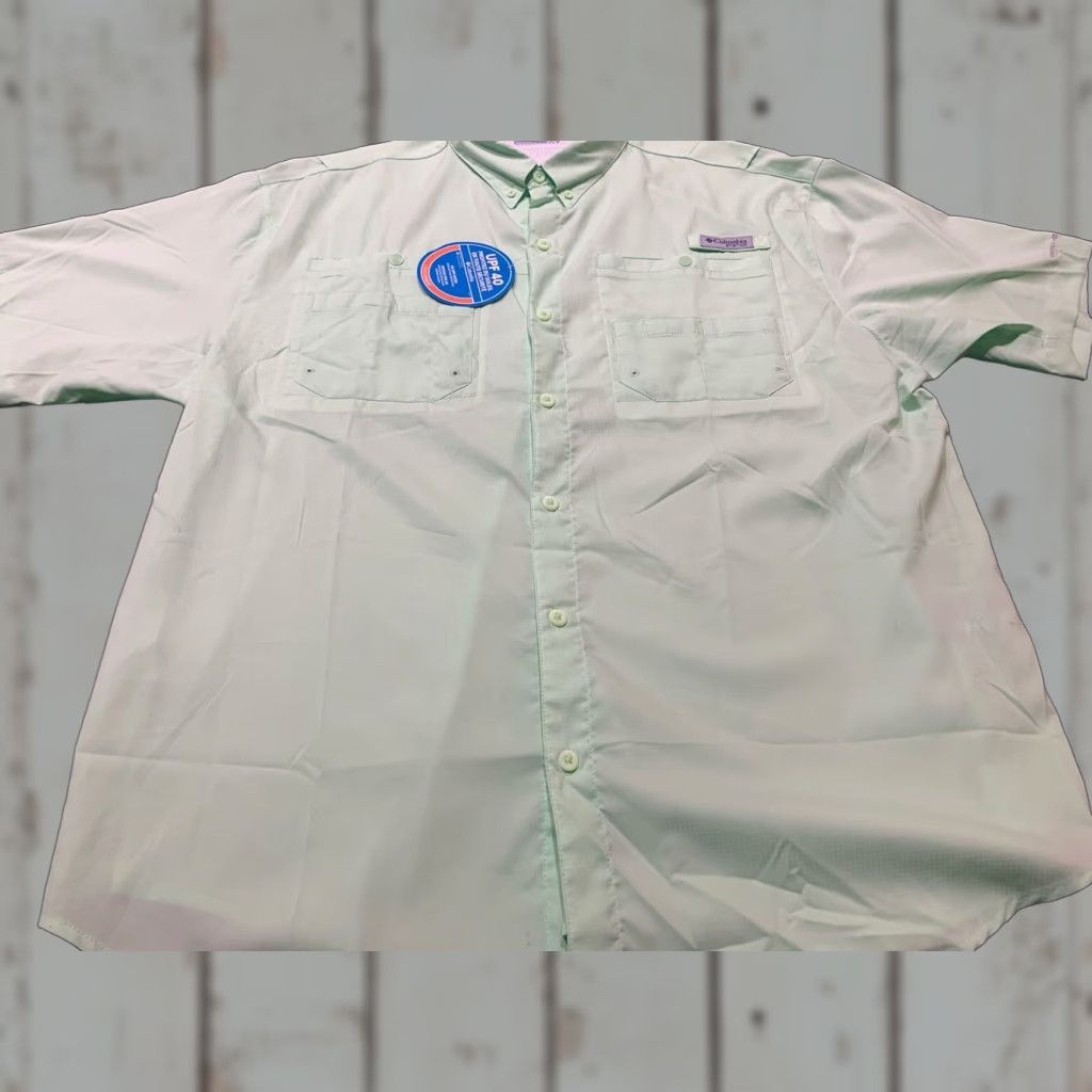 Vintage VINTAGE Columbia PFG Shirt Men XL Green Short Sleeve Breathable Outdoor Fish Lightweight Collared Size US XL / EU 56 / 4 - 1 Thumbnail