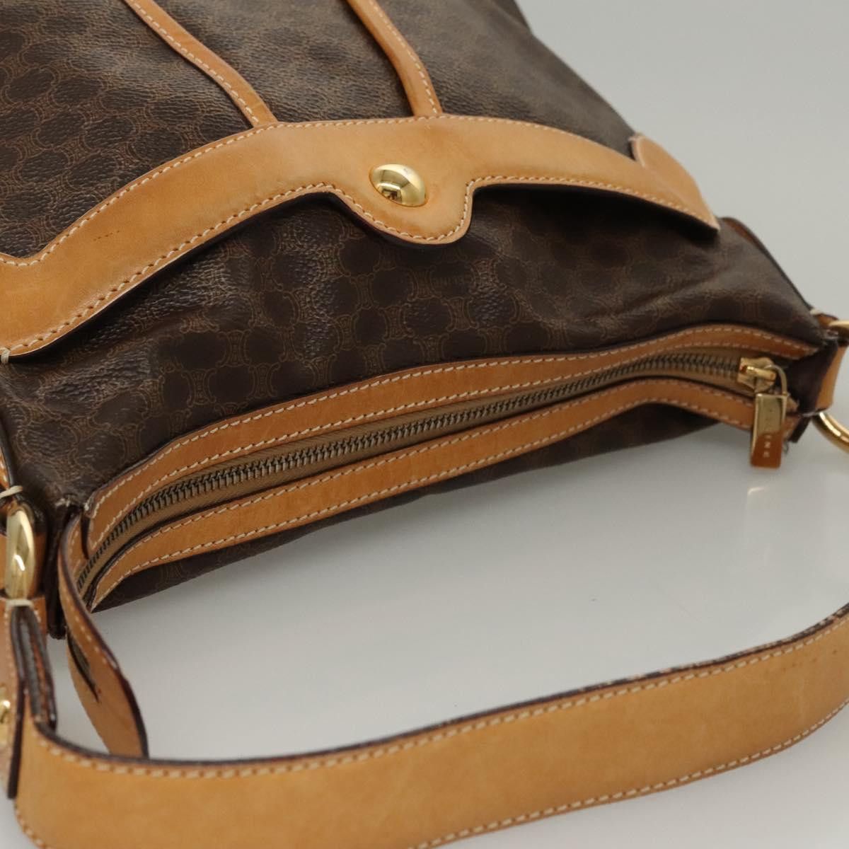 Celine CELINE Macadam Canvas Shoulder Bag Pvc Leather Brown Gold Size ONE SIZE - 6 Thumbnail