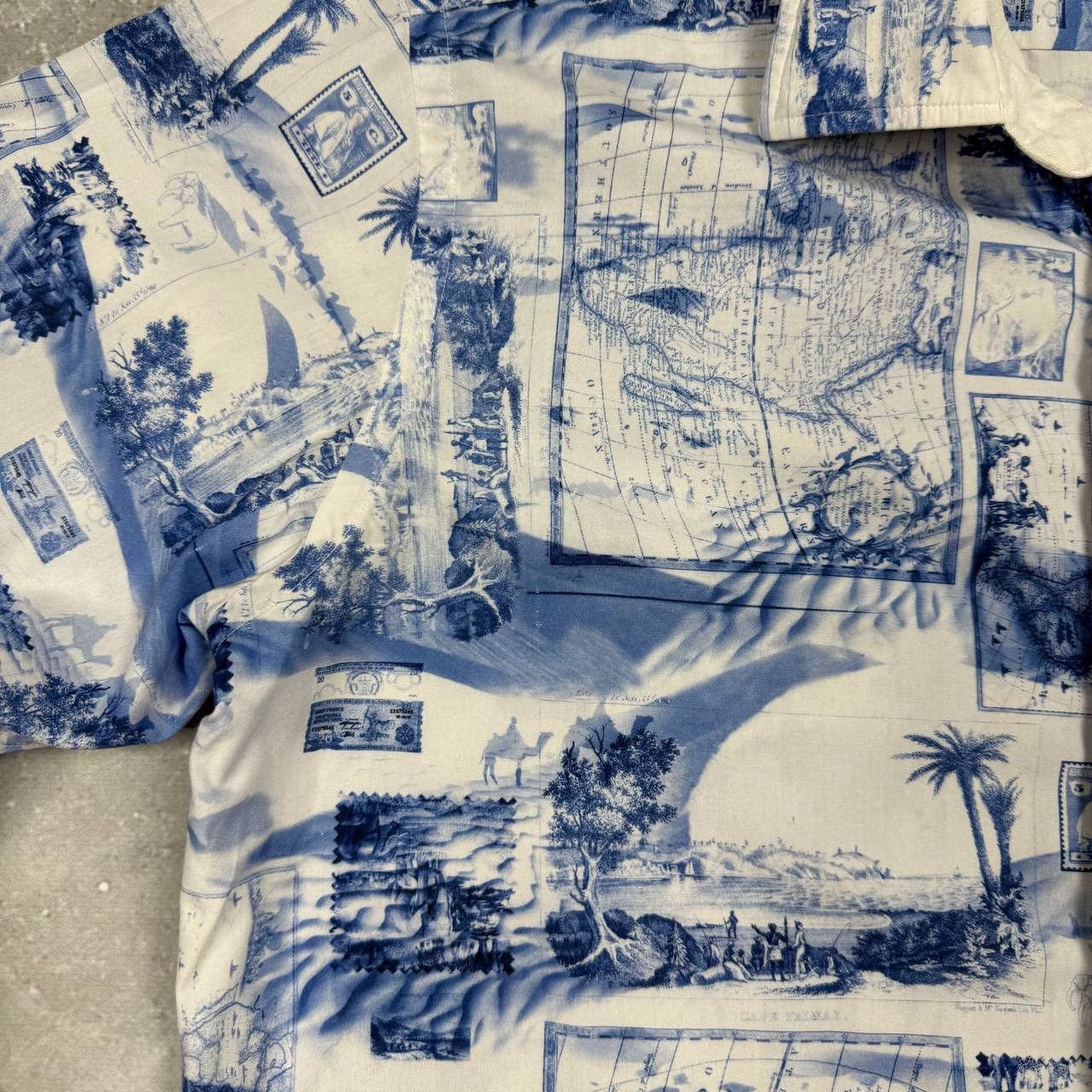 Other BRULI Swiss Made Geography Print Button-Up LS Collar Shirt Size 40R - 10 Thumbnail