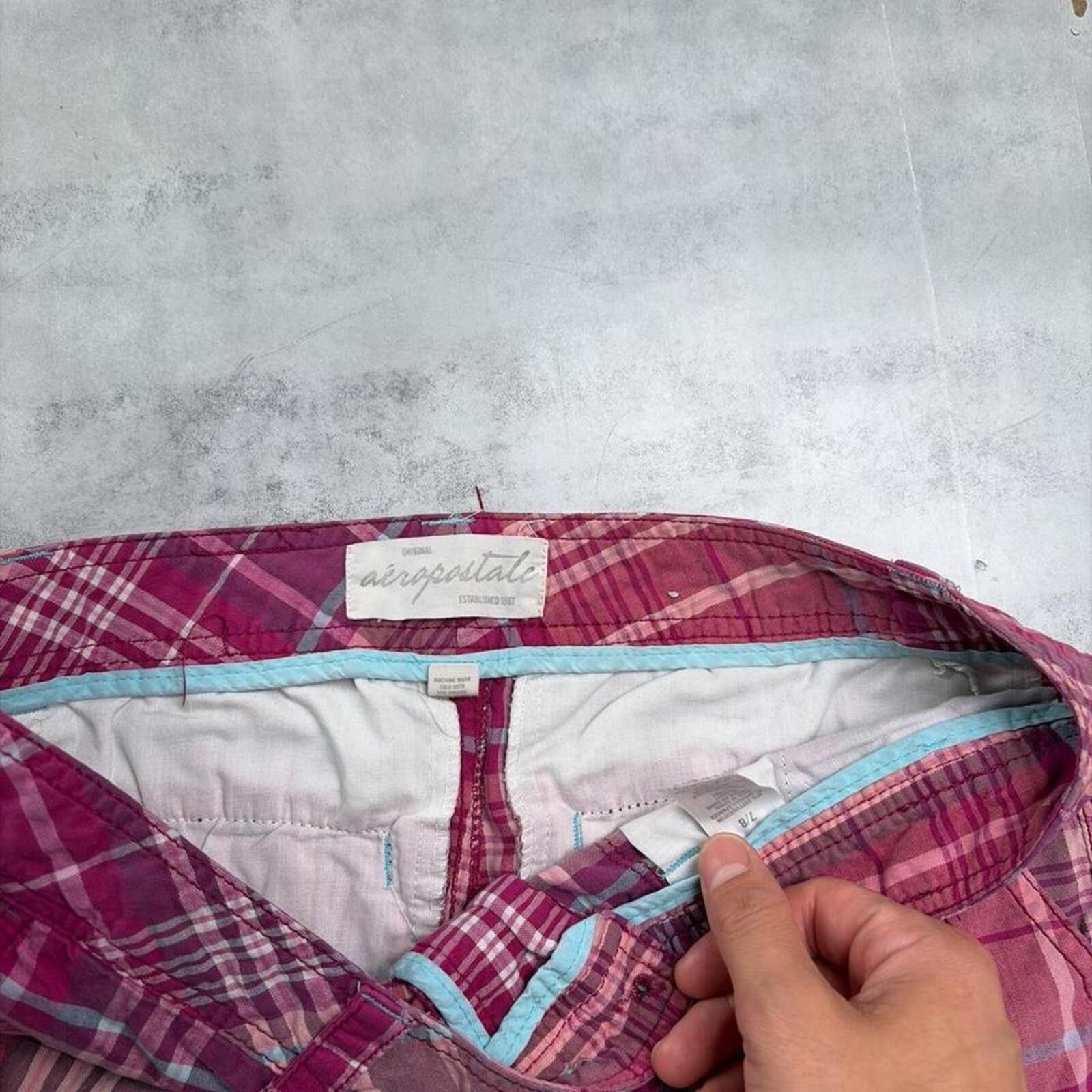 Aeropostale Y2K Purple Aeropostale Grunge Plaid Mini Gothic Shorts Size 31" - 5 Thumbnail