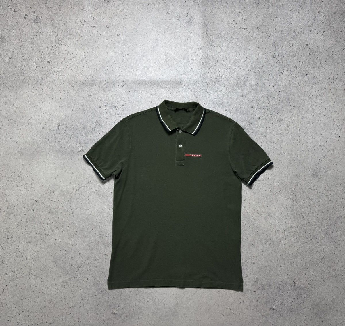 Prada Prada Red Tab Luxury Vintage Polo Shirt Size L Size US L / EU 52-54 / 3 - 1 Thumbnail