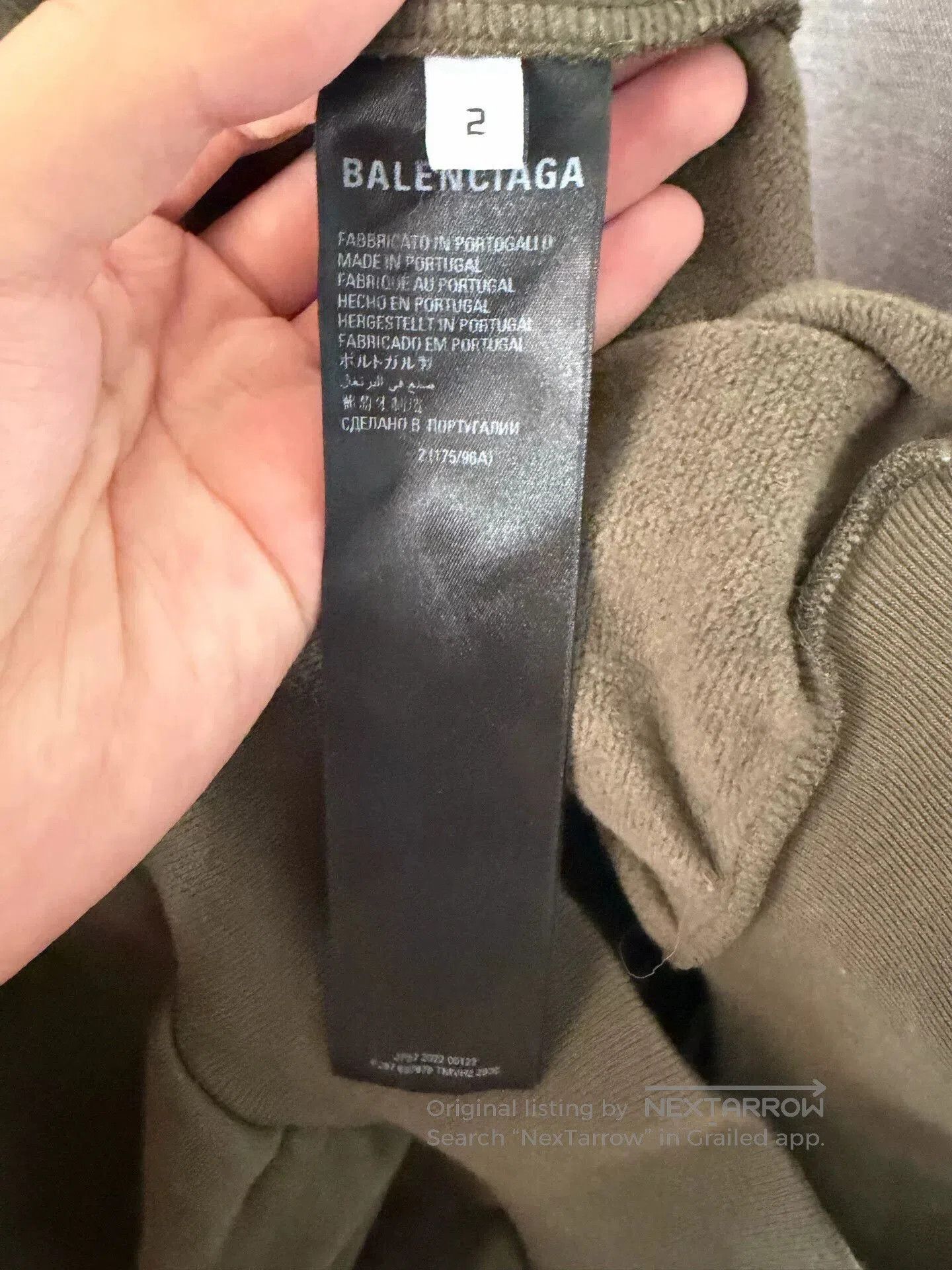 Balenciaga balenciaga olive green hoodie with logo. Size US XL / EU 56 / 4 - 4 Thumbnail