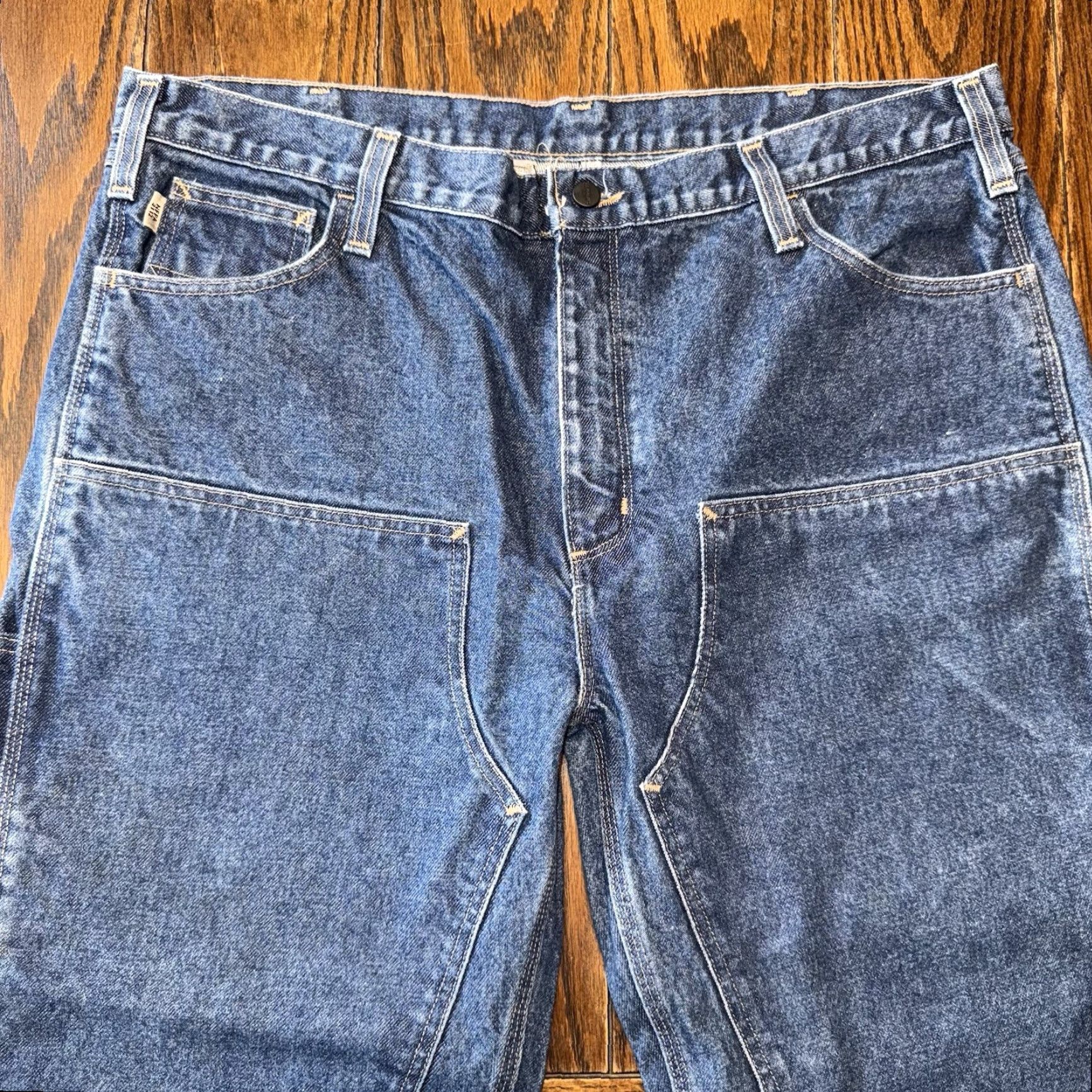 Carhartt VINTAGE Carhartt Jeans Mens 42x30 Flame-Resistant FR Work Carhartt Double Knee Denim Blue 90s Grunge Mens Size US 42 / EU 58 - 3 Thumbnail