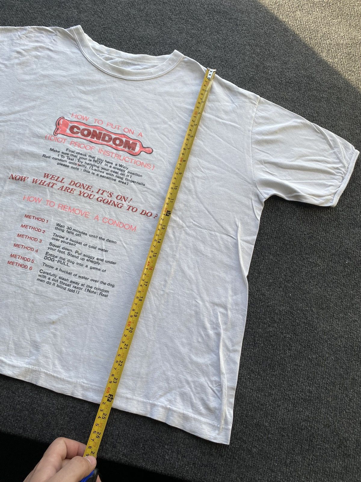 Other 🔥Vntg Humor Funny Adult 18+ How To Use Condom Rare Tee Size US L / EU 52-54 / 3 - 4 Thumbnail