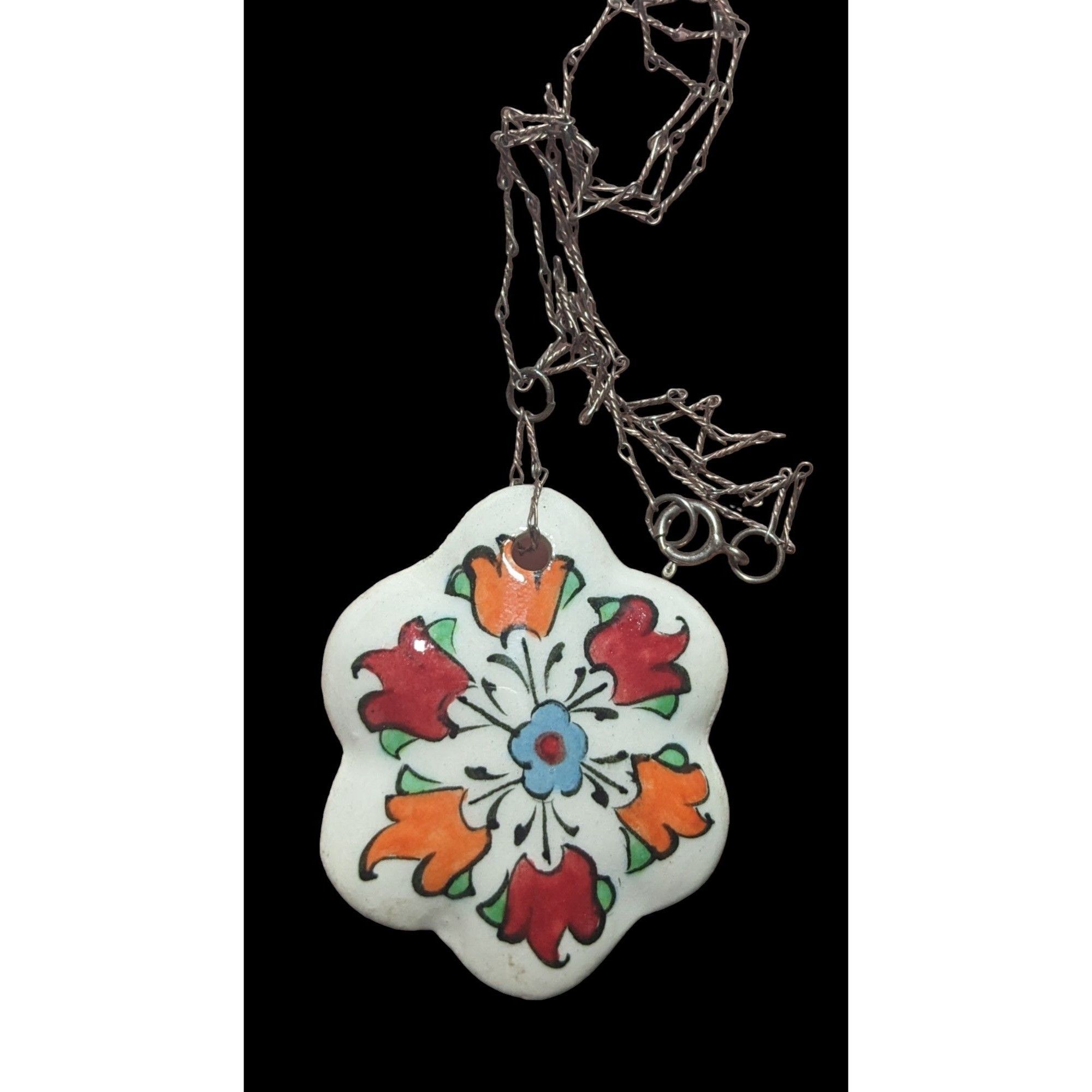 Other Sterling Cottagecore Ceramic Floral Necklace Size ONE SIZE - 2 Thumbnail