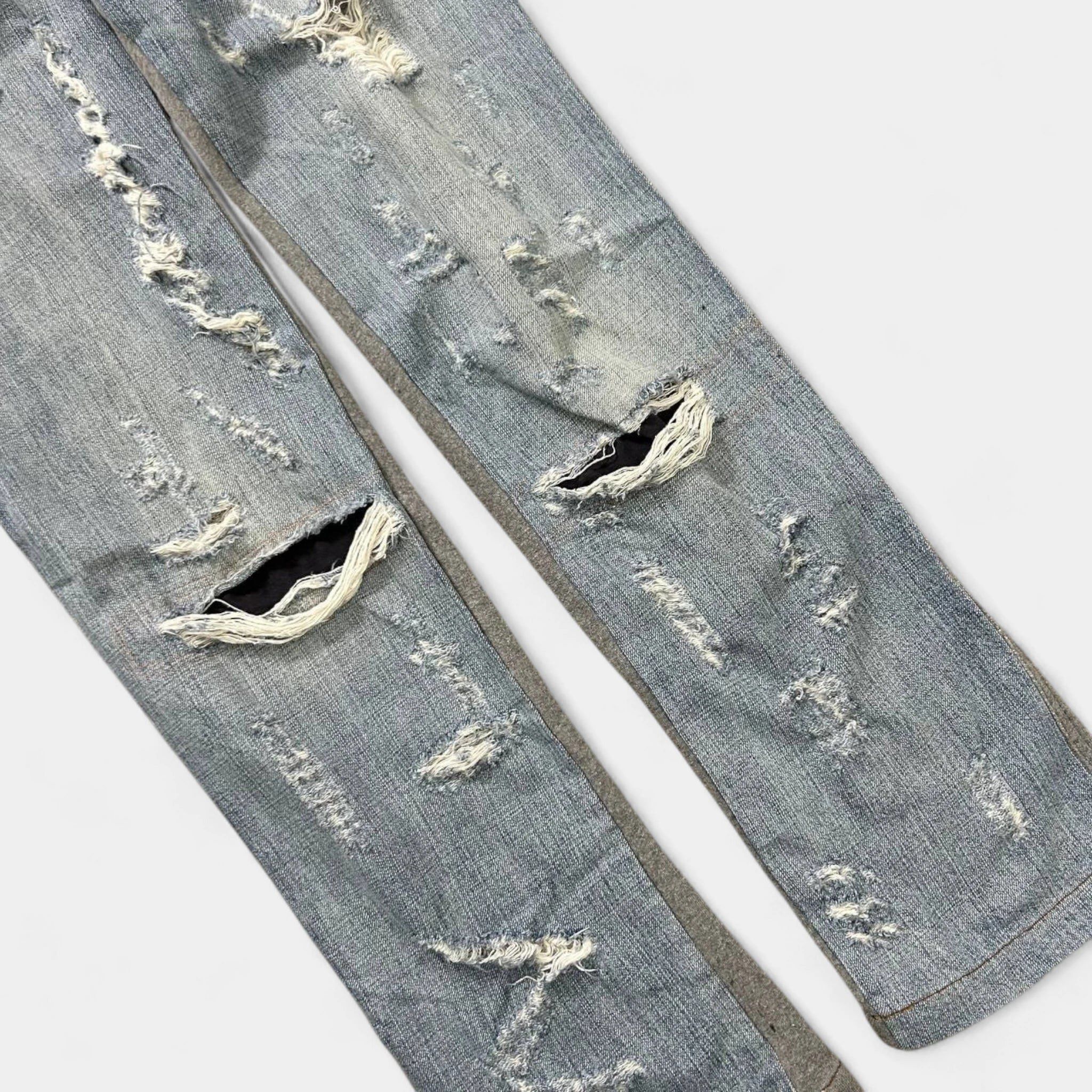 Dolce & Gabbana Dolce & Gabbana Hybrid Distressed Denim and Fleece Pants Size US 28 / EU 44 - 2 Thumbnail