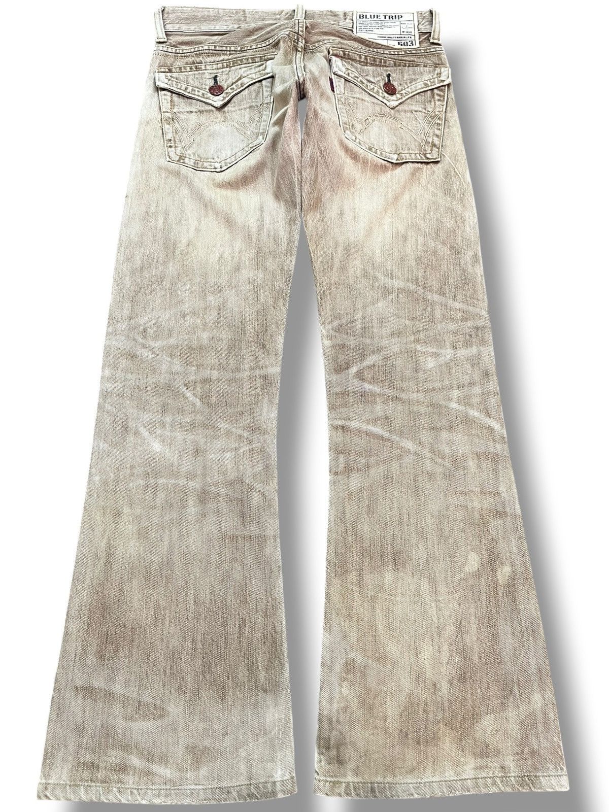 Edwin Vintage Edwin 503 Flare Grunge Whiskers Art Denim Size US 31 - 6 Thumbnail