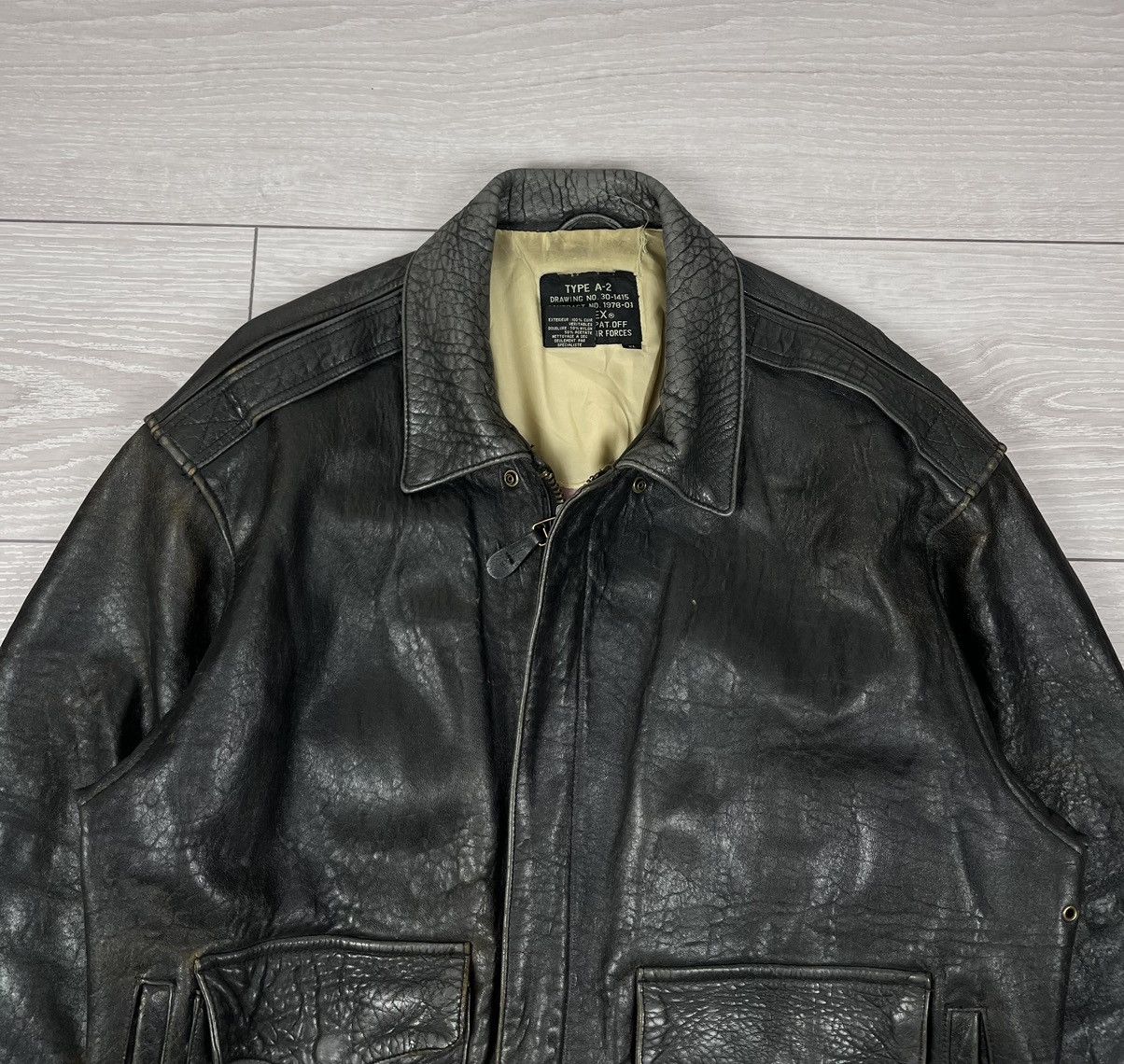 Avirex Type A-2 Vintage 90s Leather Flight Bomber Jacket