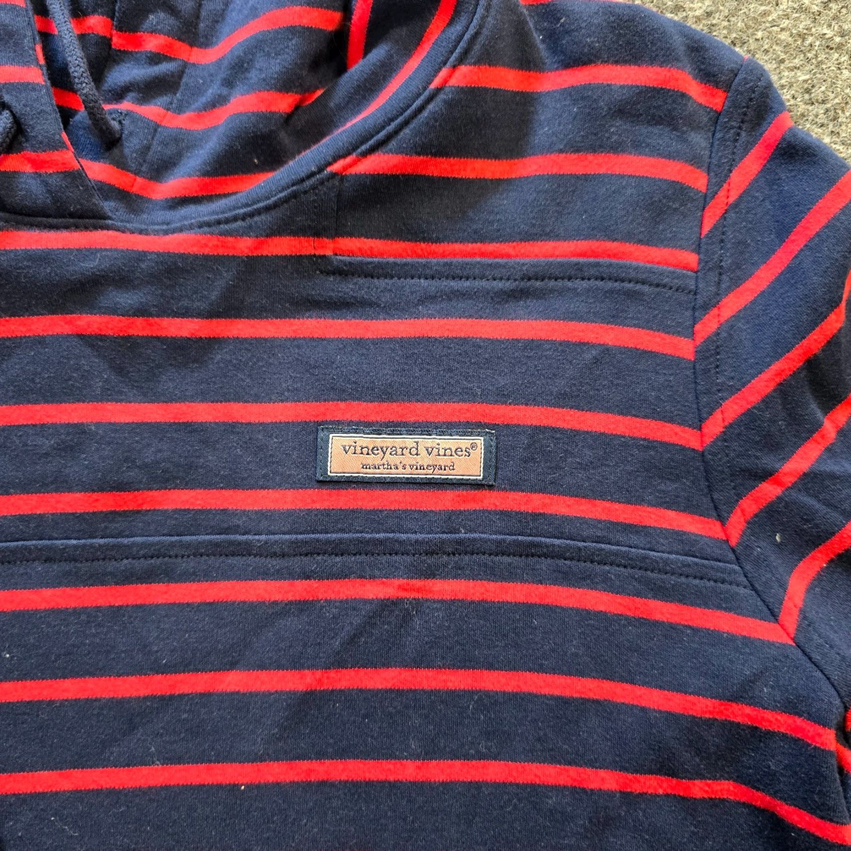 Vineyard Vines Vineyard Vines Hoodie Womens M Blue Red Stripe Preppy Nautical Sweatshirt Pullover Hooded Regular Knit Cotton Logo Modern Spring Fall Winter Size M / US 6-8 / IT 42-44 - 3 Thumbnail