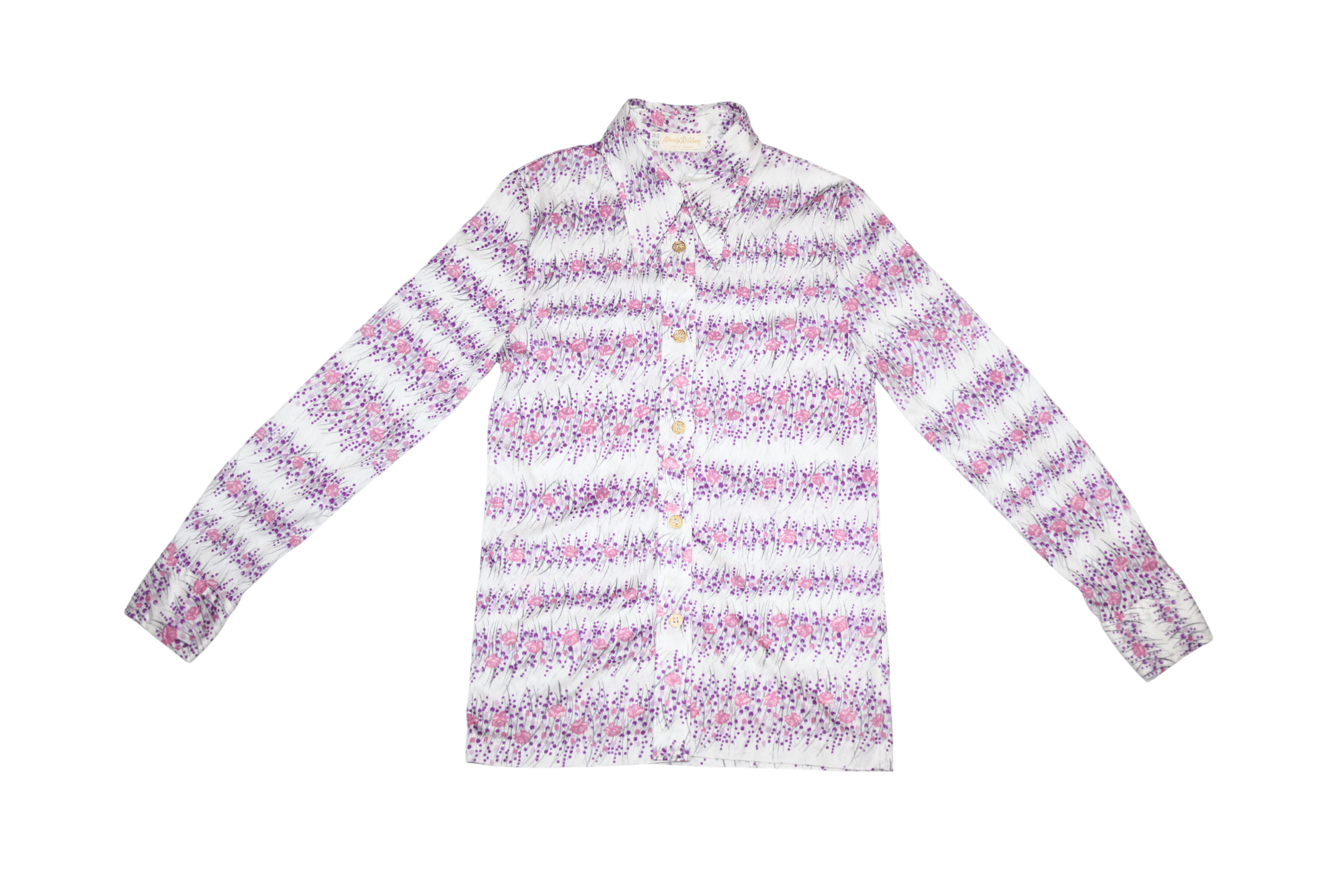 Japanese Brand Marty Ribbon Abstract Floral Printed Polyester Blouse Shirt Size M / US 6-8 / IT 42-44 - 6 Thumbnail